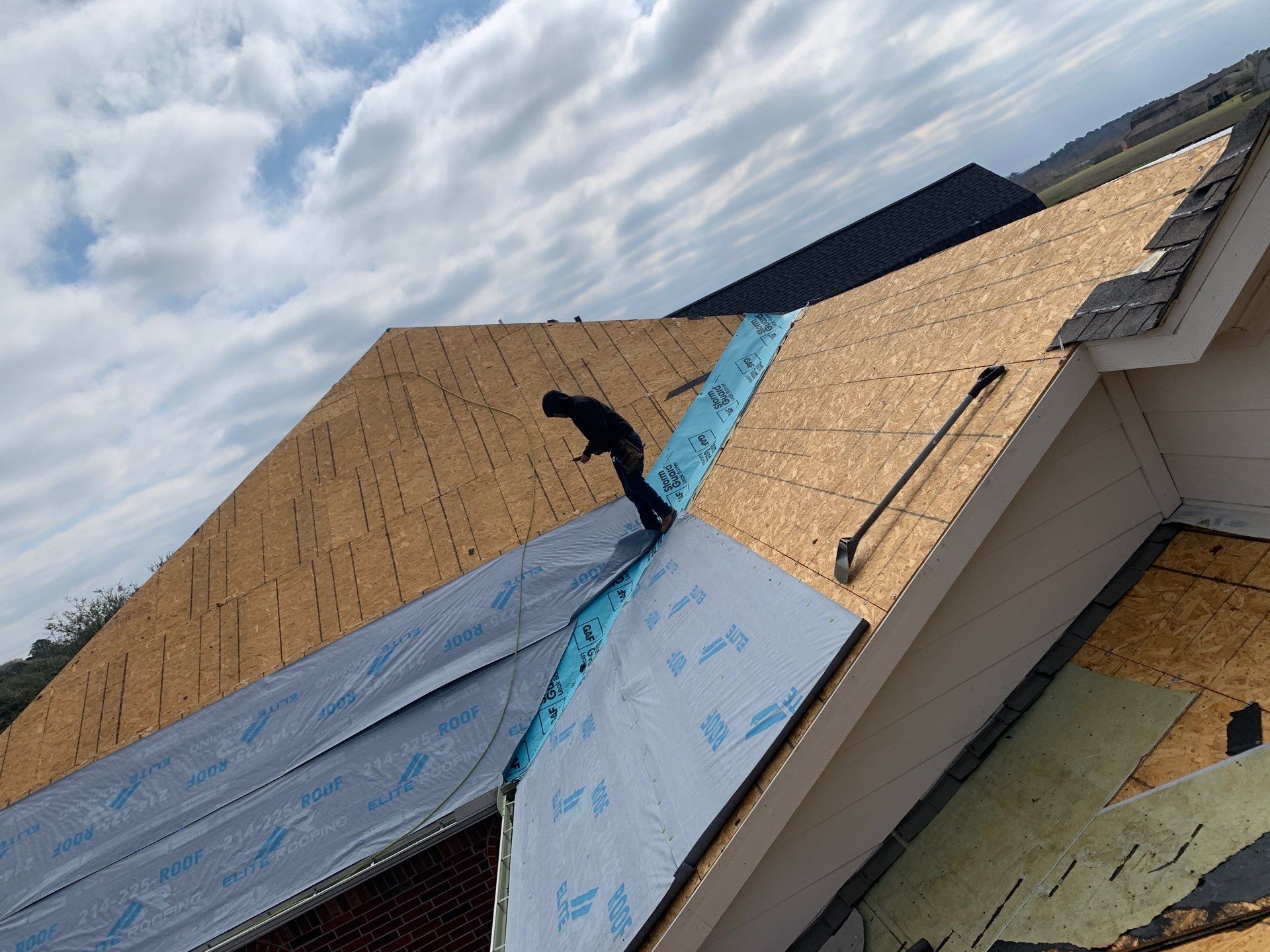 Residential Roof Replacement using GAF HDZ - Charcoal shingles by Elite Roofing LLC