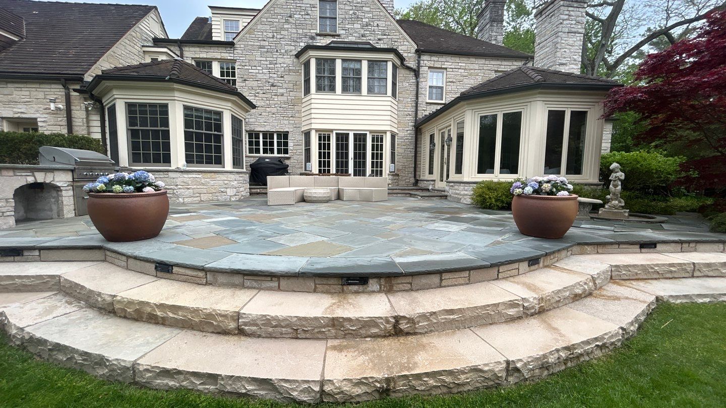 Winnetka, IL bluestone patio cleaning by Northern Power Washing LLC.