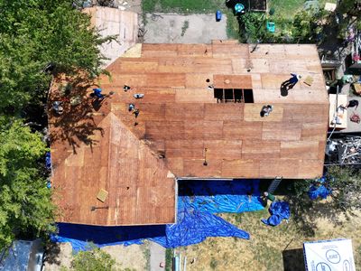 Residential reroof redeck using Certainteed landmark burnt Siena