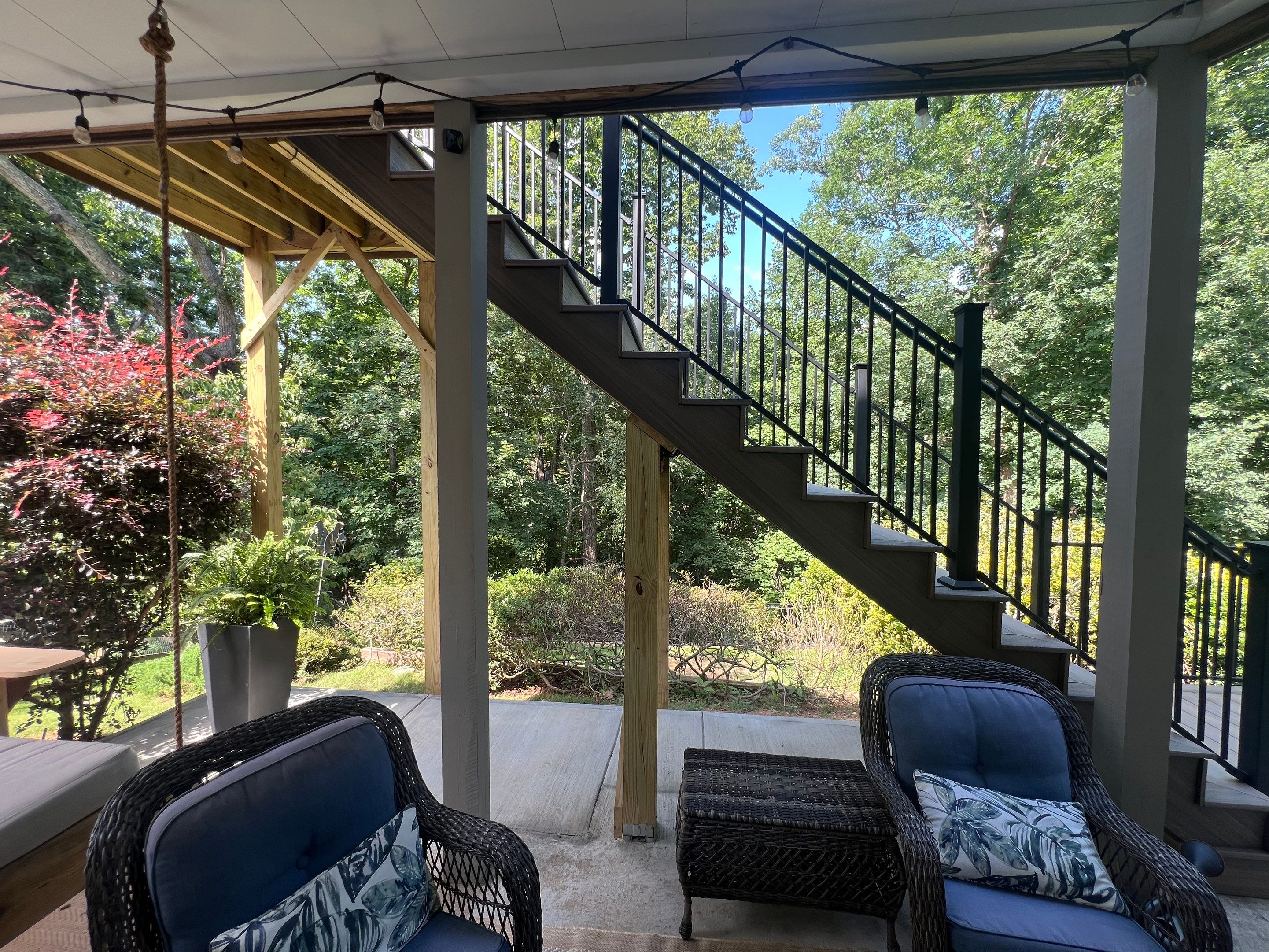 Elevated Composite Deck and Concrete Landing Installation in Kennesaw by Swift Home Renovations