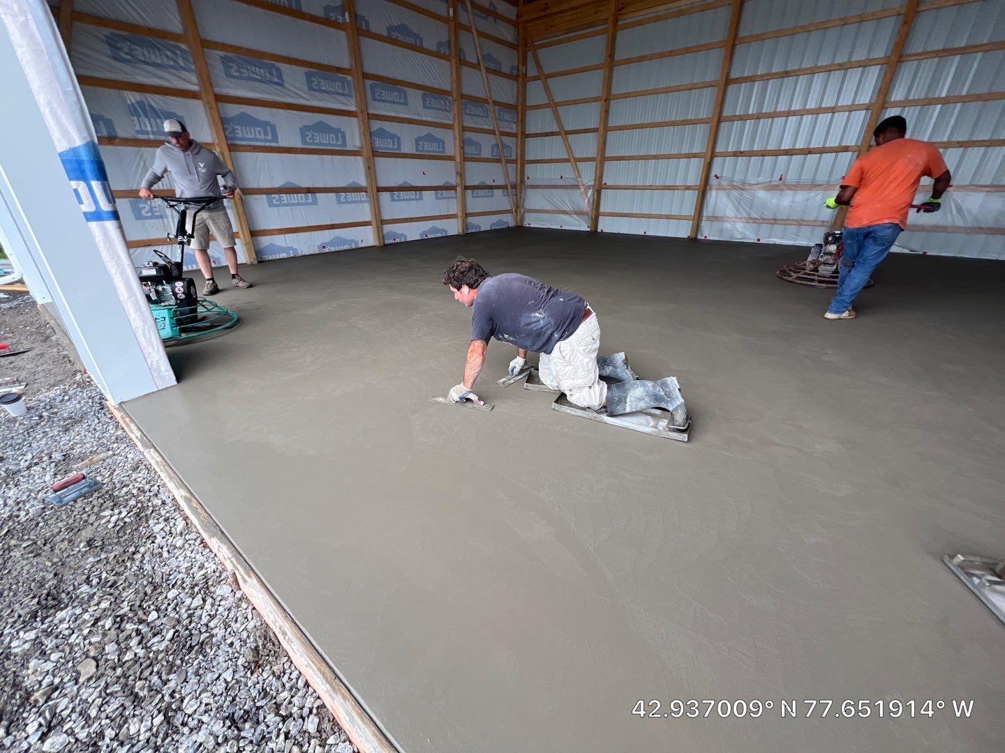 Pole barn floor  by NG Masonry & Construction LLC
