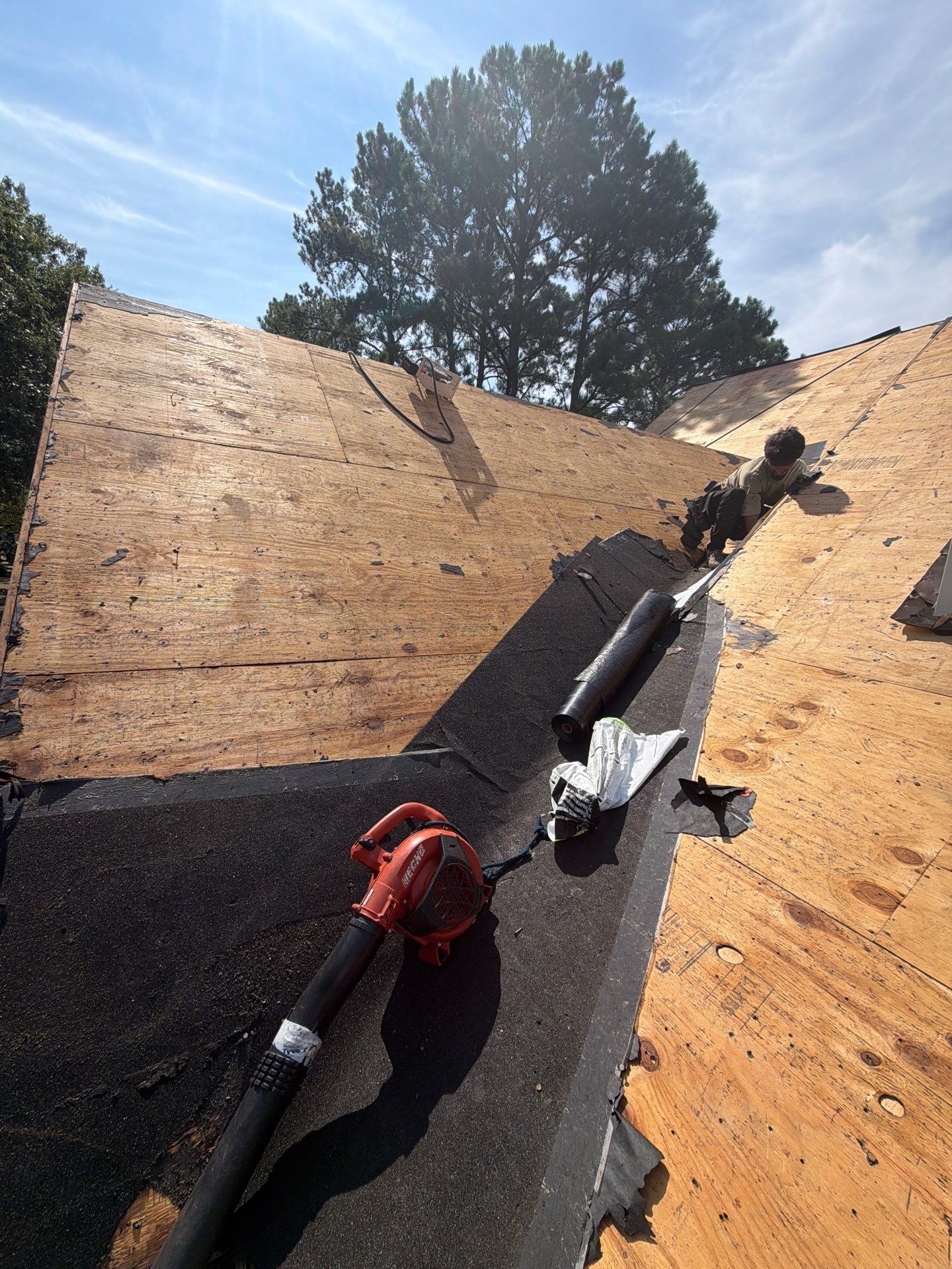 Roof Replacement and White Gutter Installation in Gloucester by Cade Construction