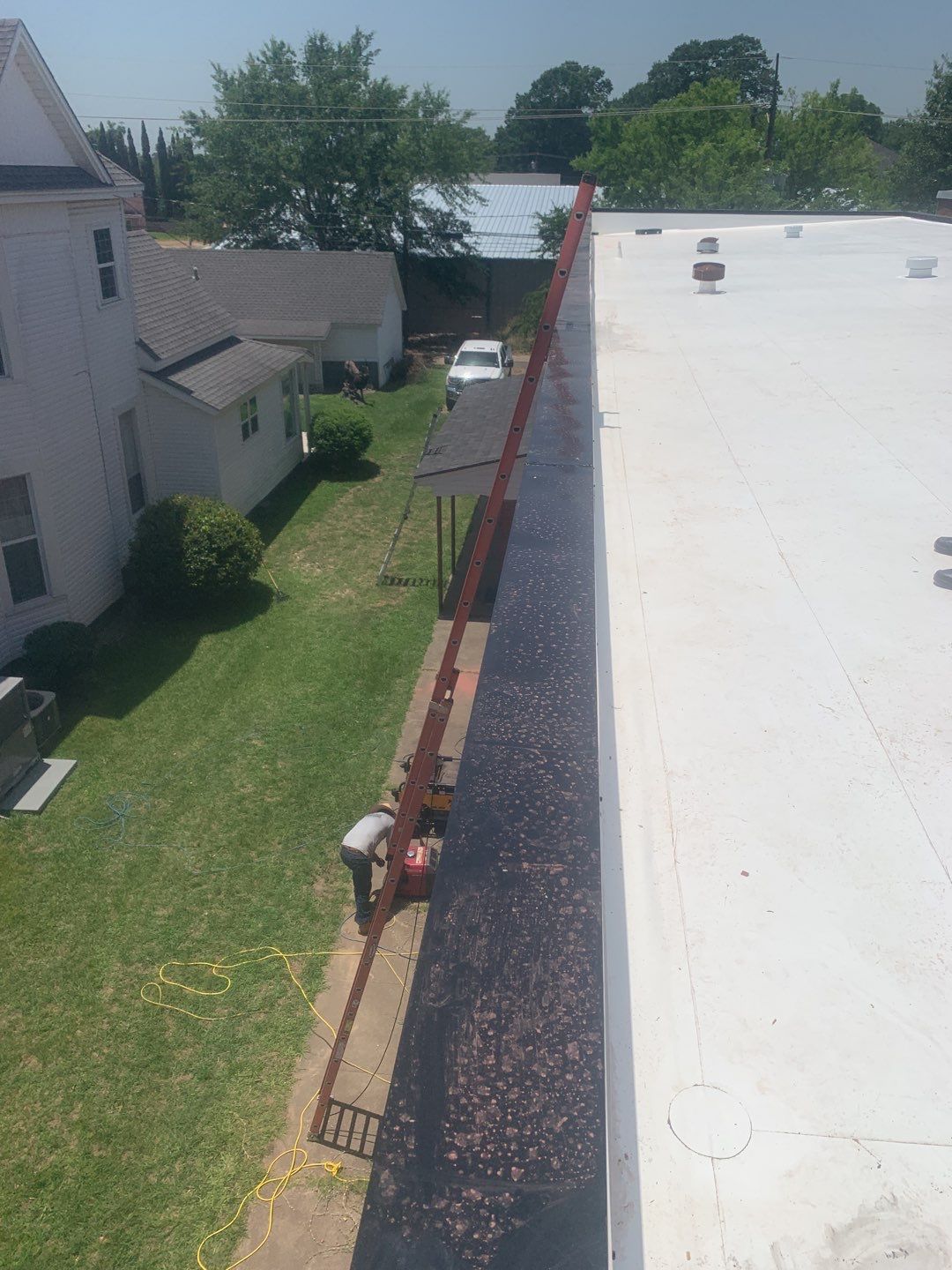 Commercial Roofing Installation using 50 mil PVC by Hostetler Roofing