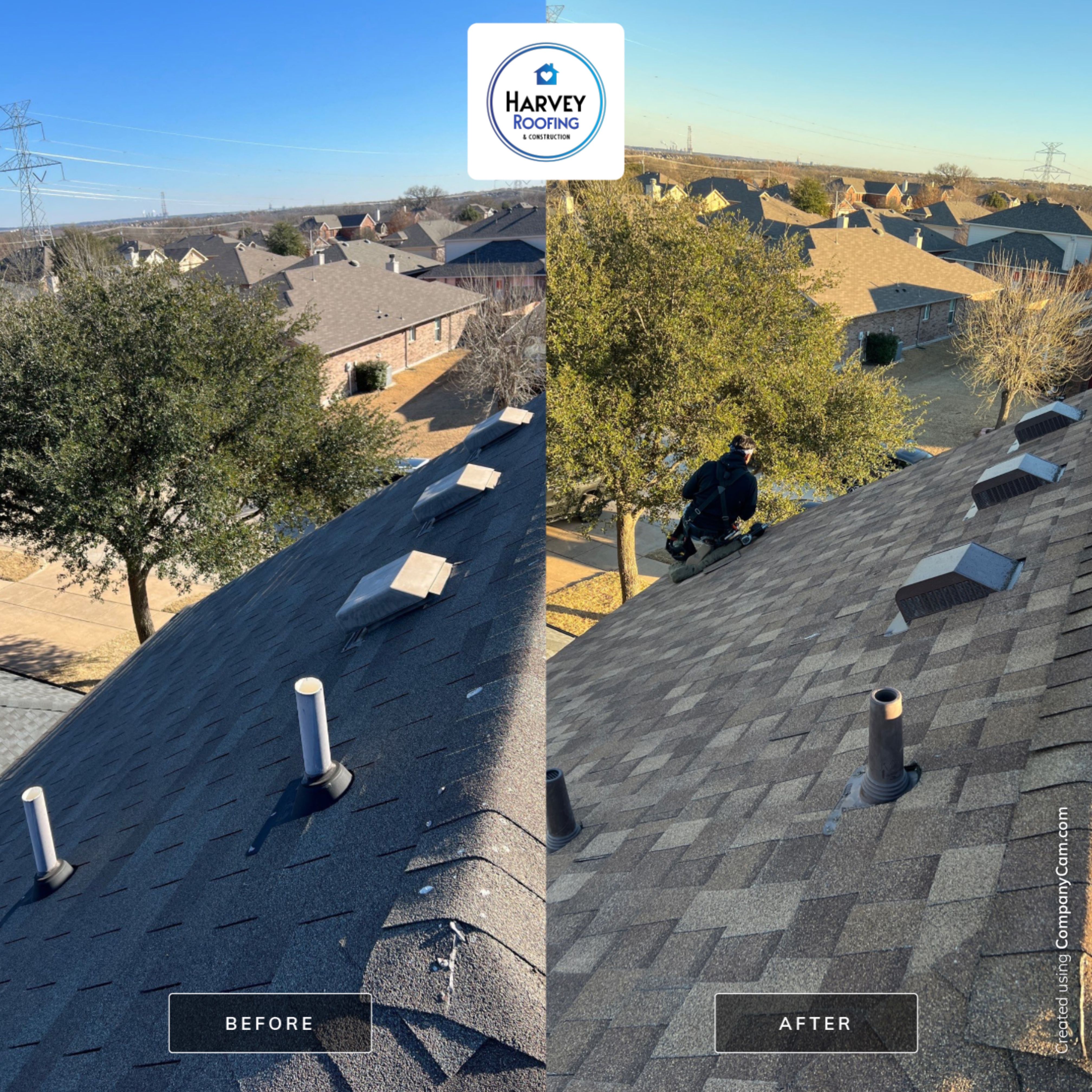 Residential Roofing Installation using ATLAS Pinnacle Pristine Shingles by Harvey Roofing & Construction