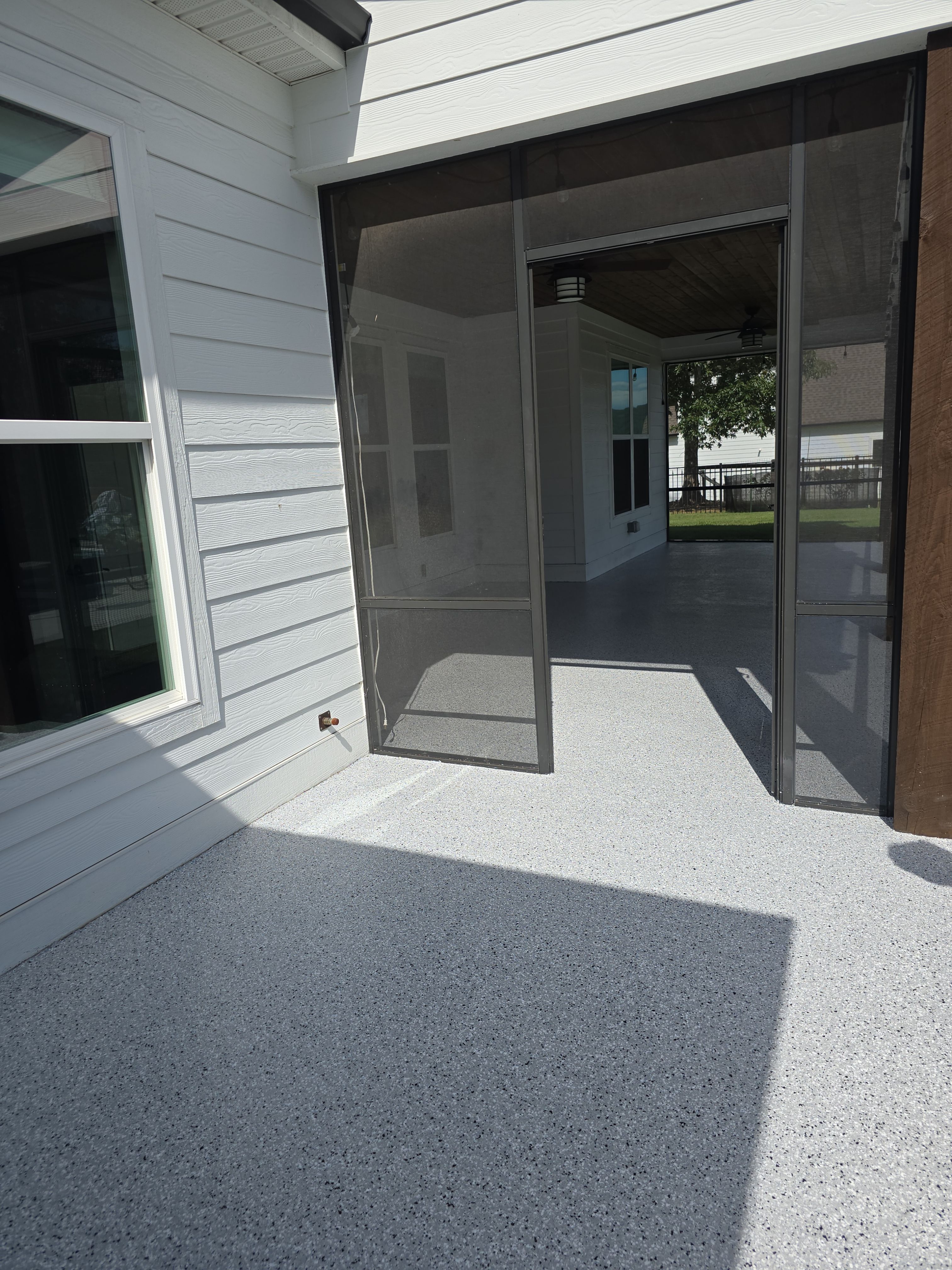 Screened in Patio using Feather Gray Flake! by Elite Floor Solutions