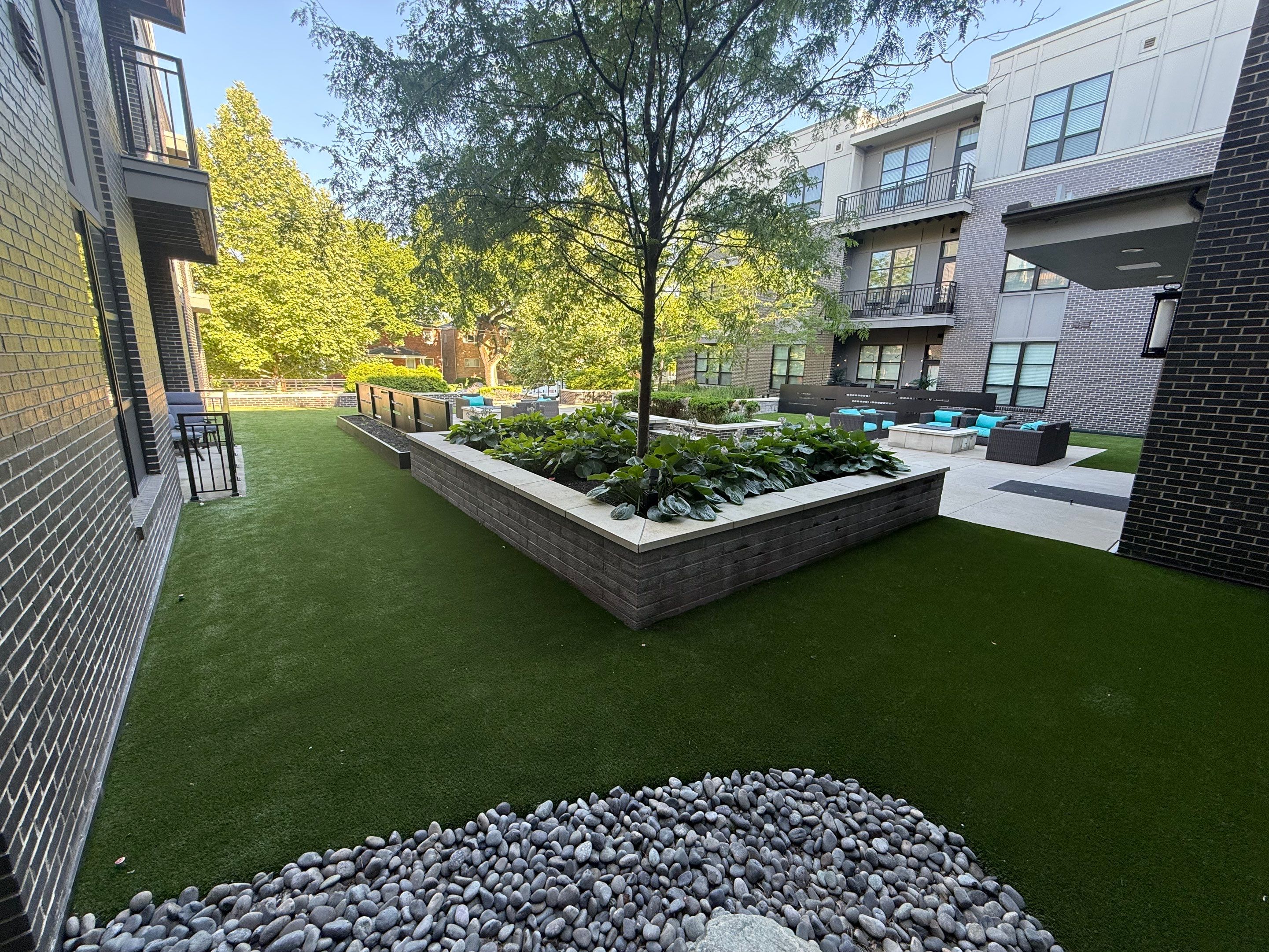 Above Garage Courtyard Synthetic Lawn @ The Broadview by Southwest Greens Midwest