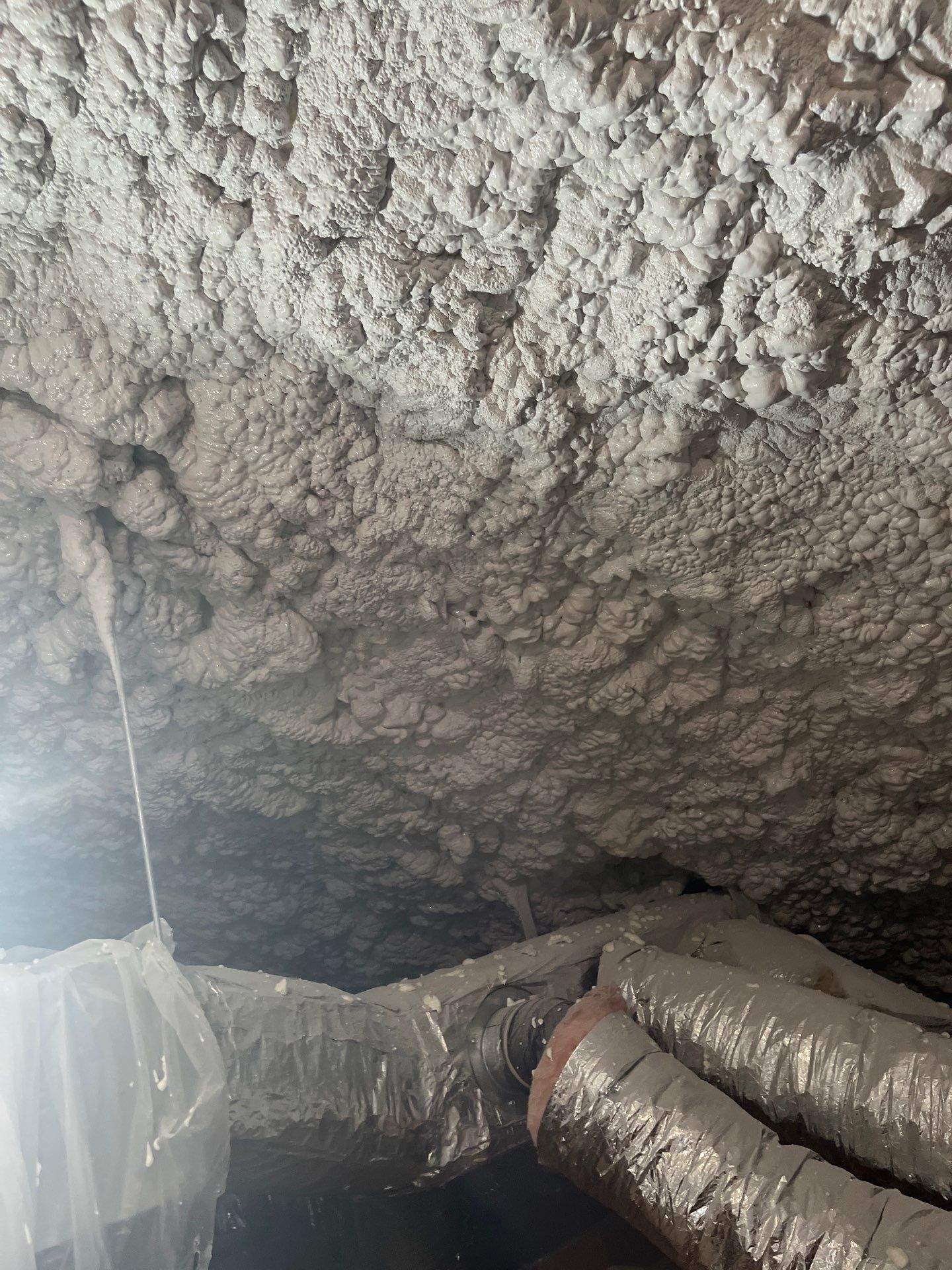 Attic Insulation using open cell spray foam by NYS Foam & Energy