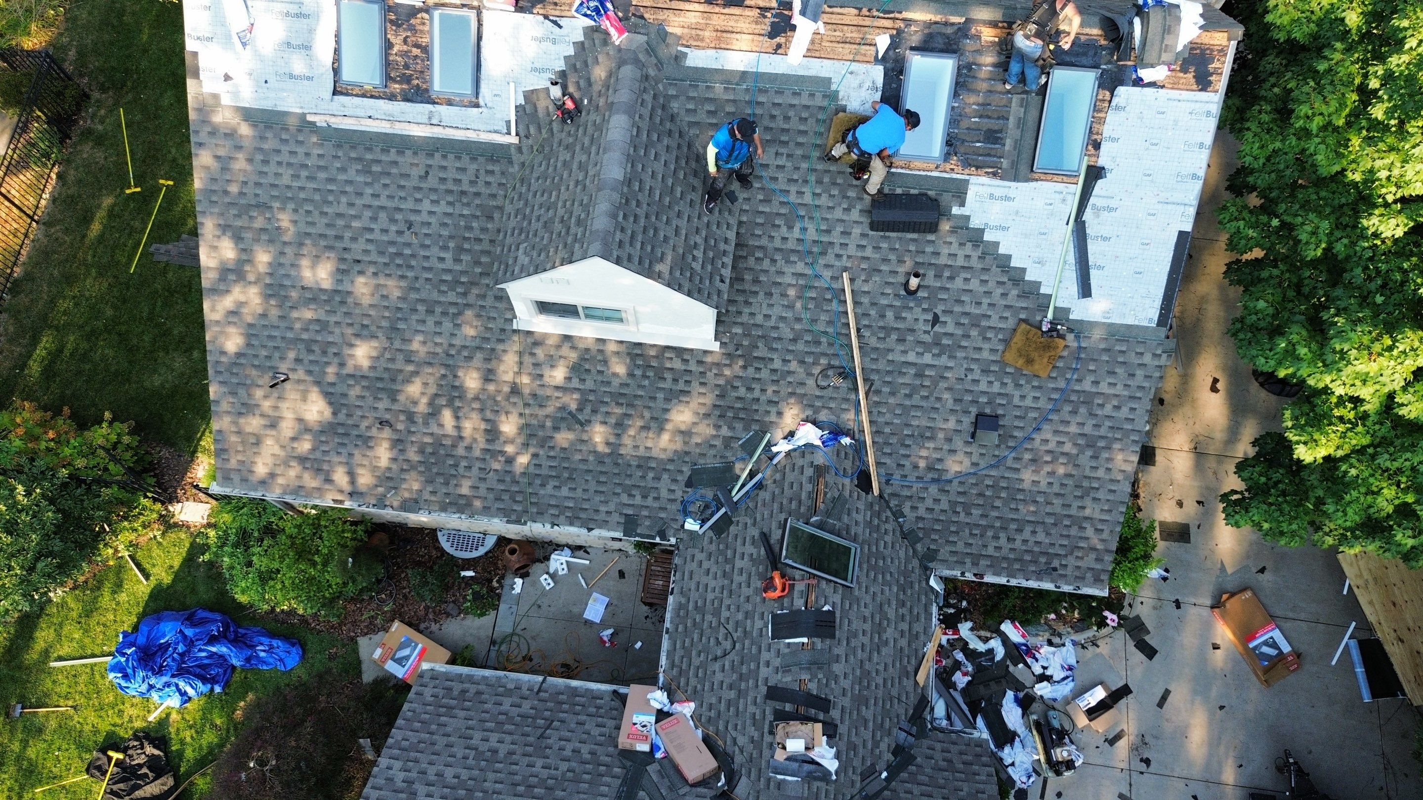Residential Roofing Installation using Timberline HDZ Shingles - Weathered Wood by RoofX 