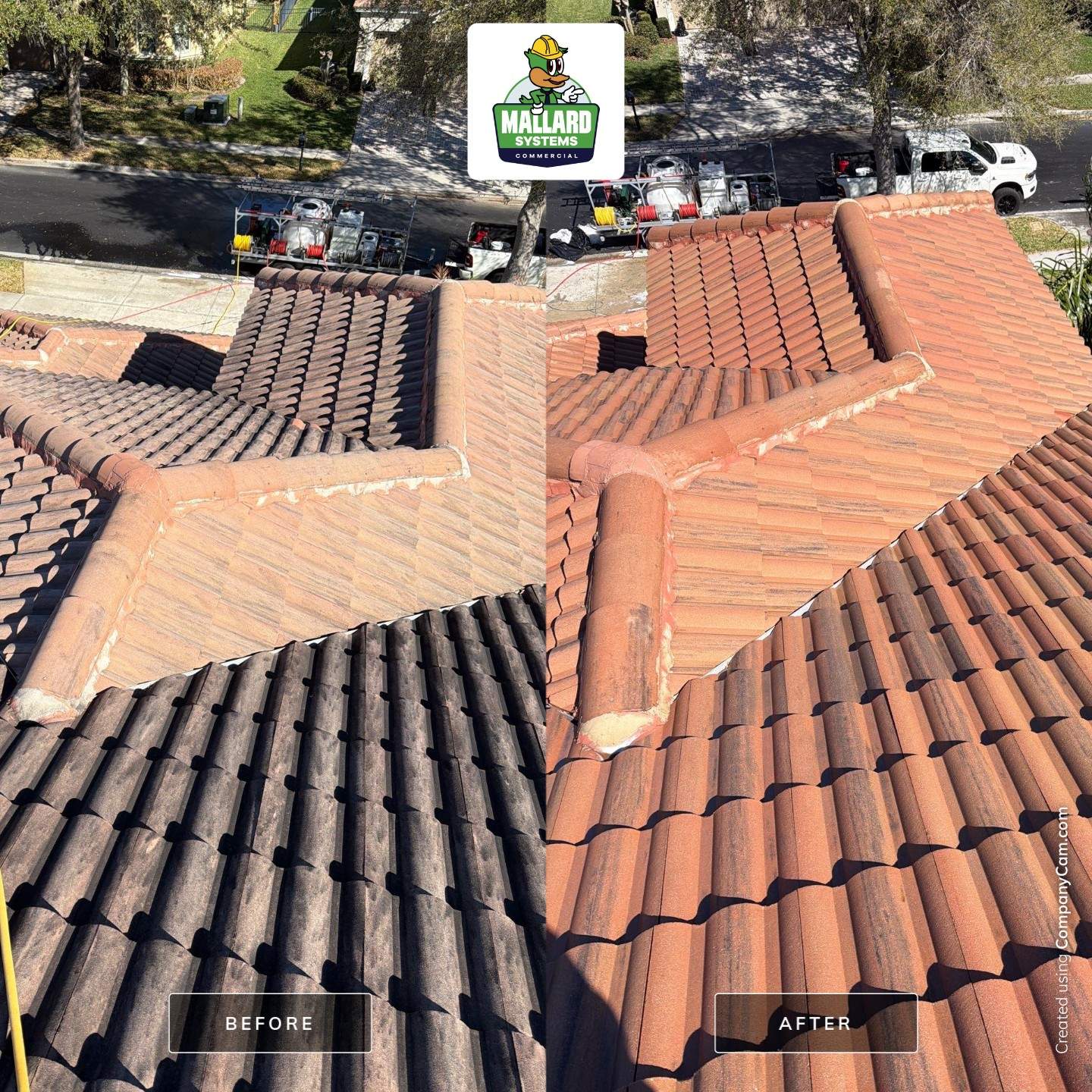 Barrel Tile Roof Cleaning by Mallard Systems