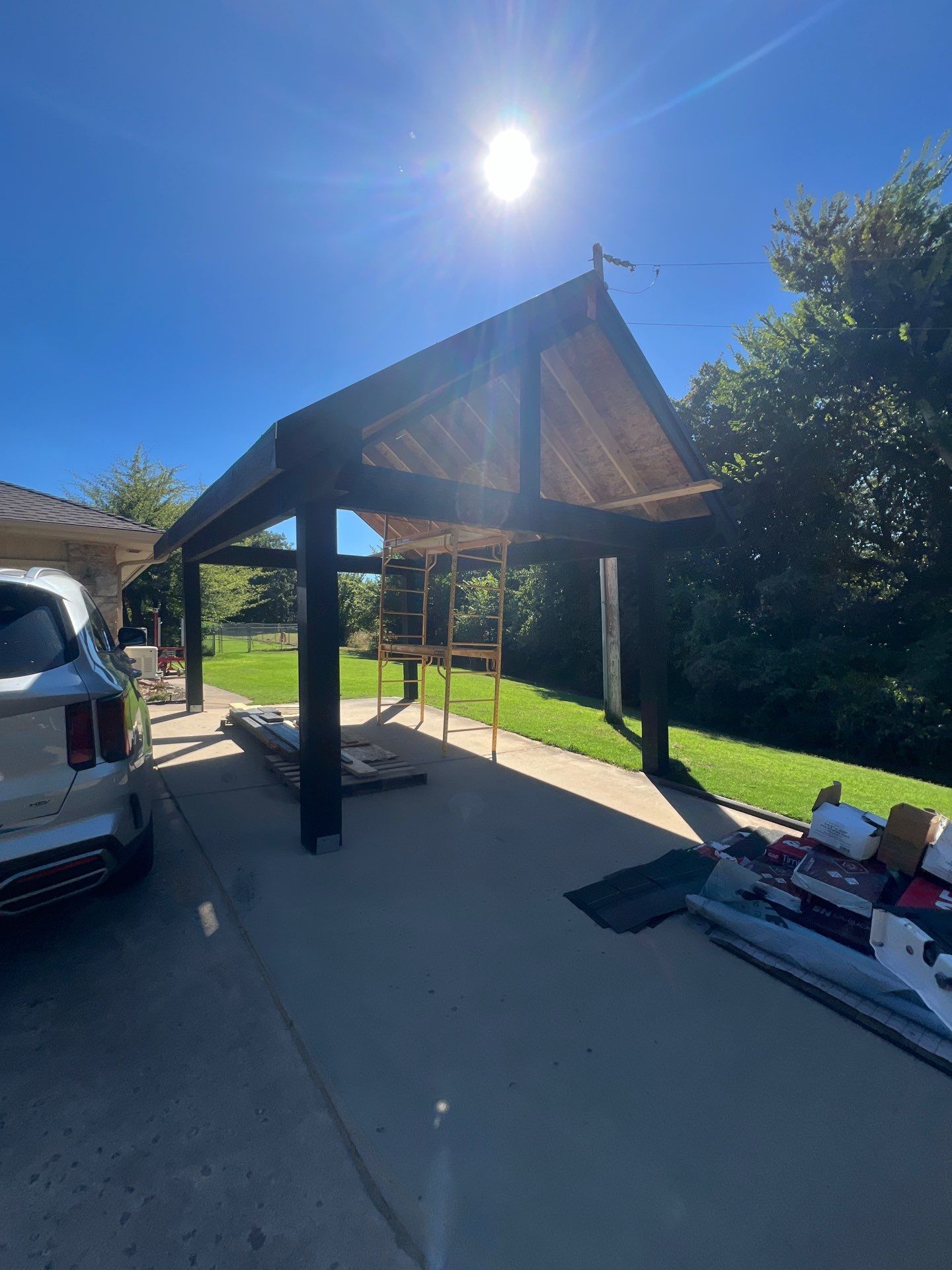 Car Port Build in Edmond, OK by McCann's Roofing and Construction