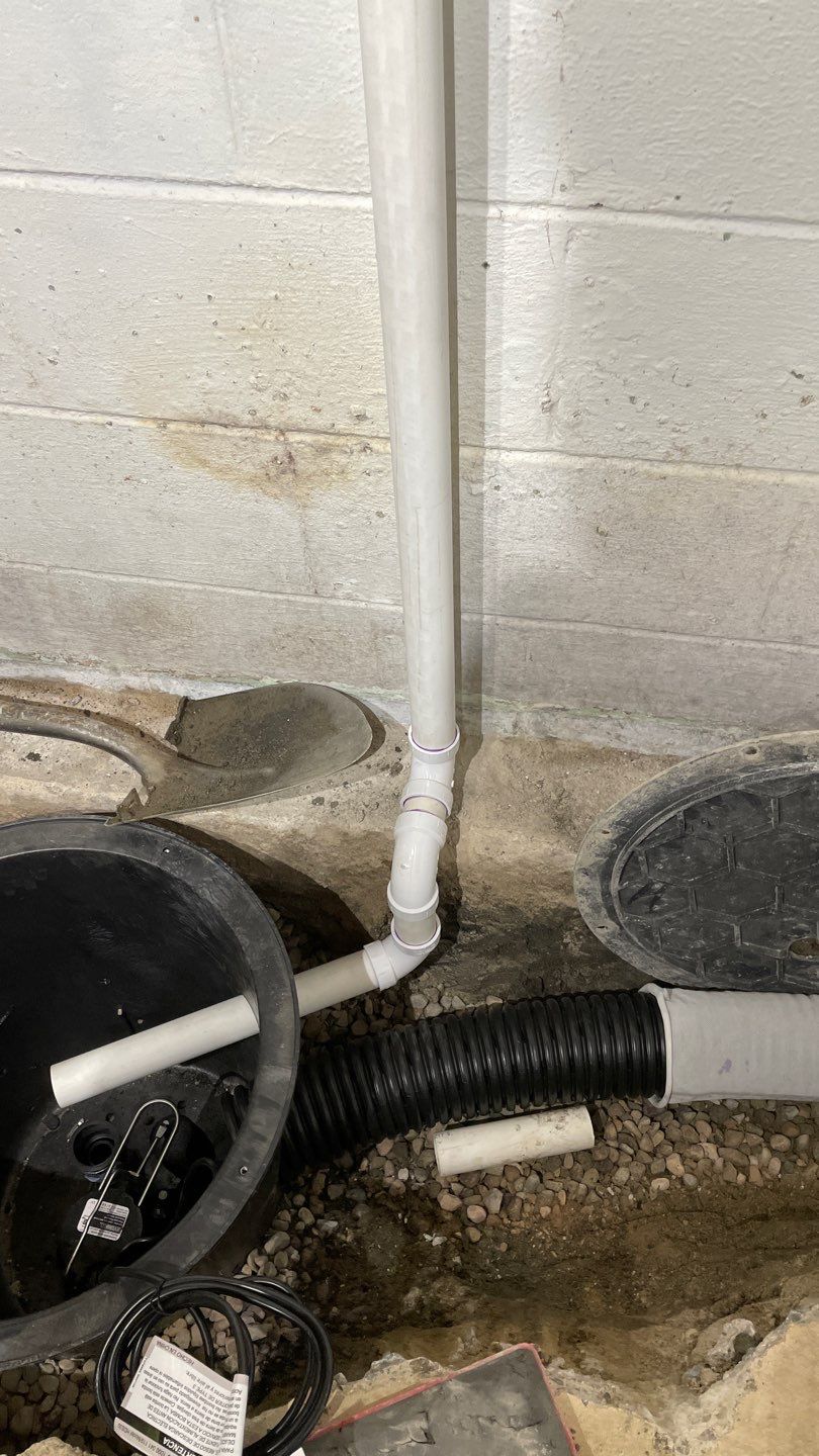 Drain tile & a sump pump for Ruth by Waterproofing Northeast