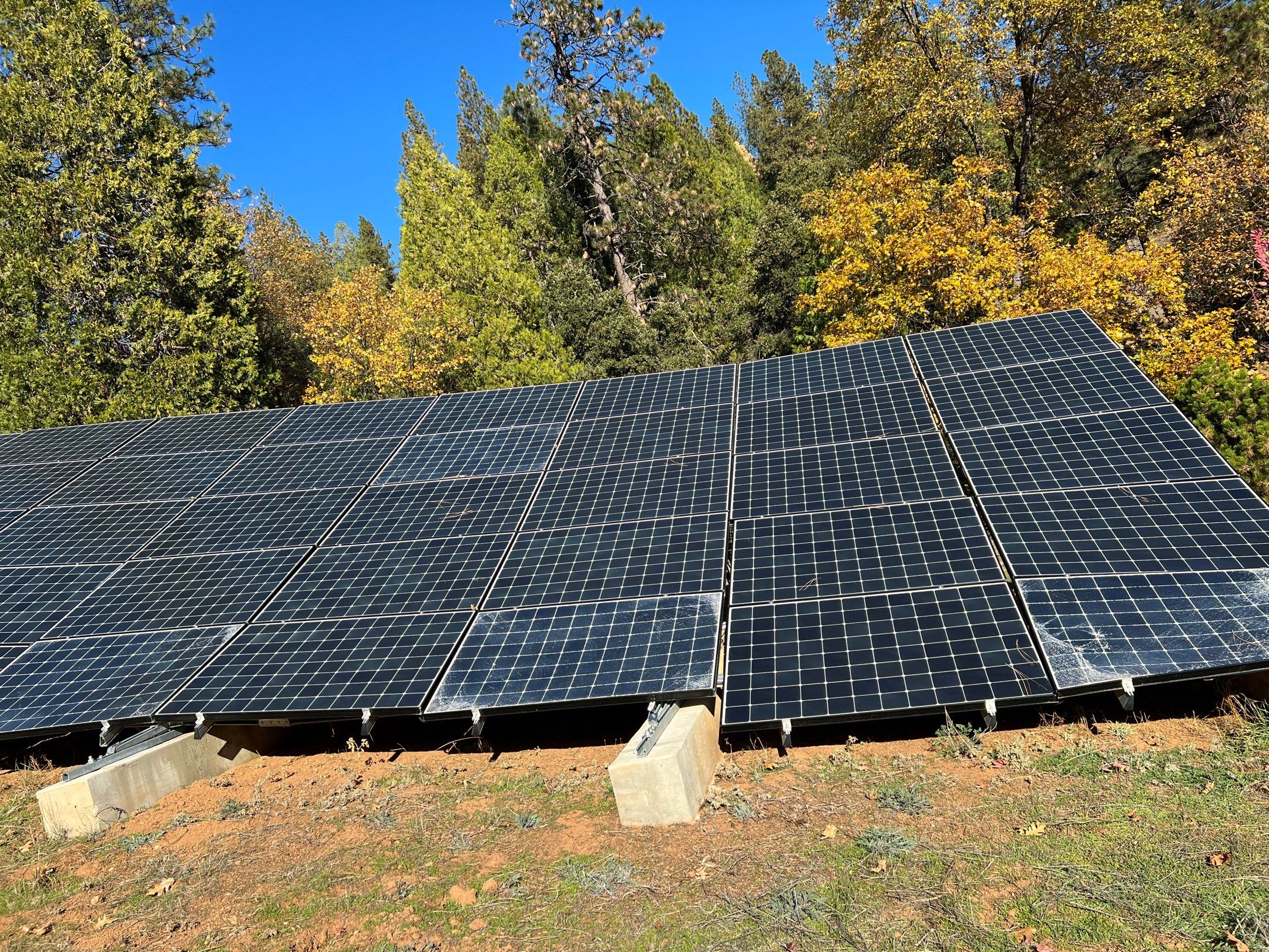 Replaced damaged solar panels on a Ground Mount System by Byers Enterprises 