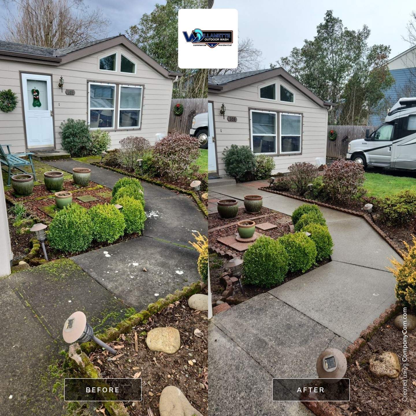 Concrete wash using Biocide by Willamette Outdoor Wash LLC