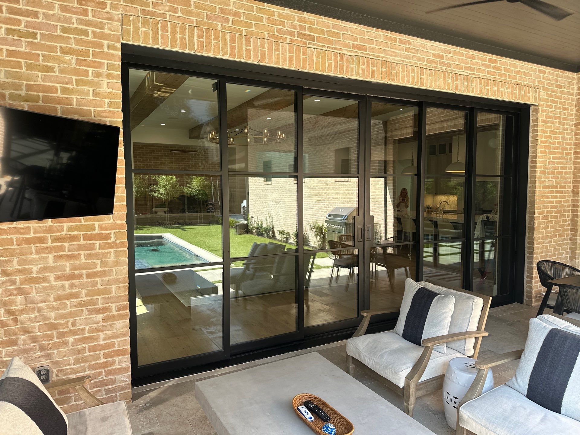 Custom 6-Panel Bi-Parting Sliding Pocket Door Installation in Dallas by Solara Custom Living