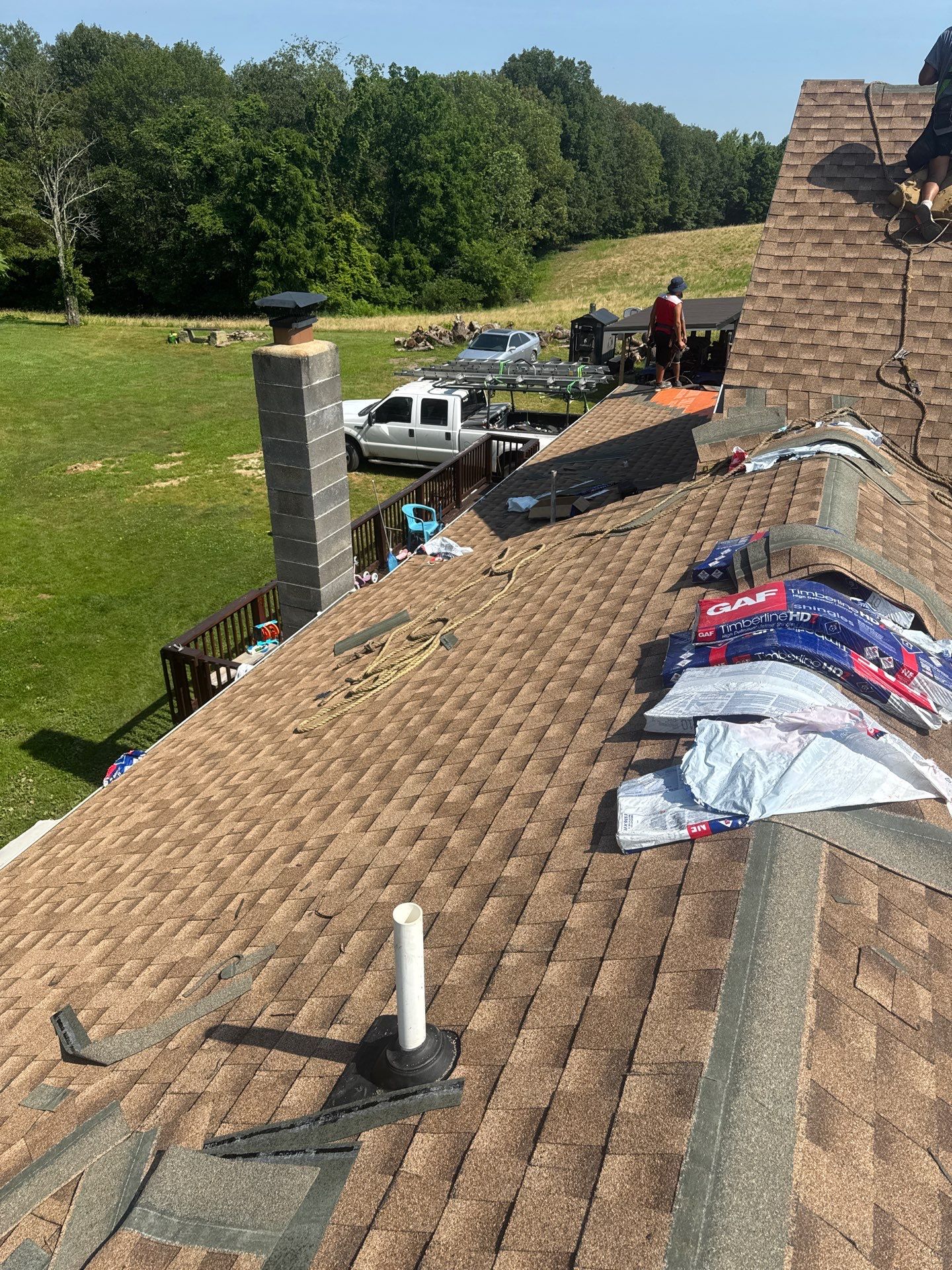 Residential Roofing Installation using GAF Timberline HDZ Shakewood by Rainstoppers Roofing