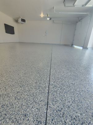Full Speckled Concrete Coating for Sioux Falls Garage