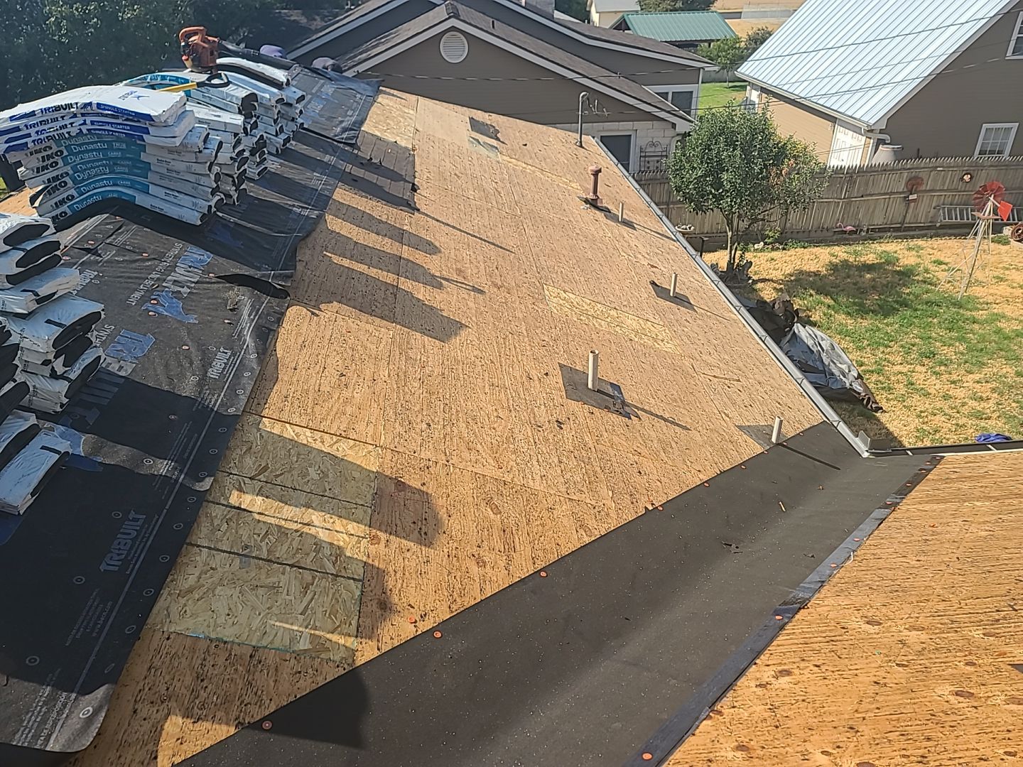 Full Asphalt Shingle Roof Replacement and Seamless Gutter Installation in Fredericksburg by Caliber Restoration LLC