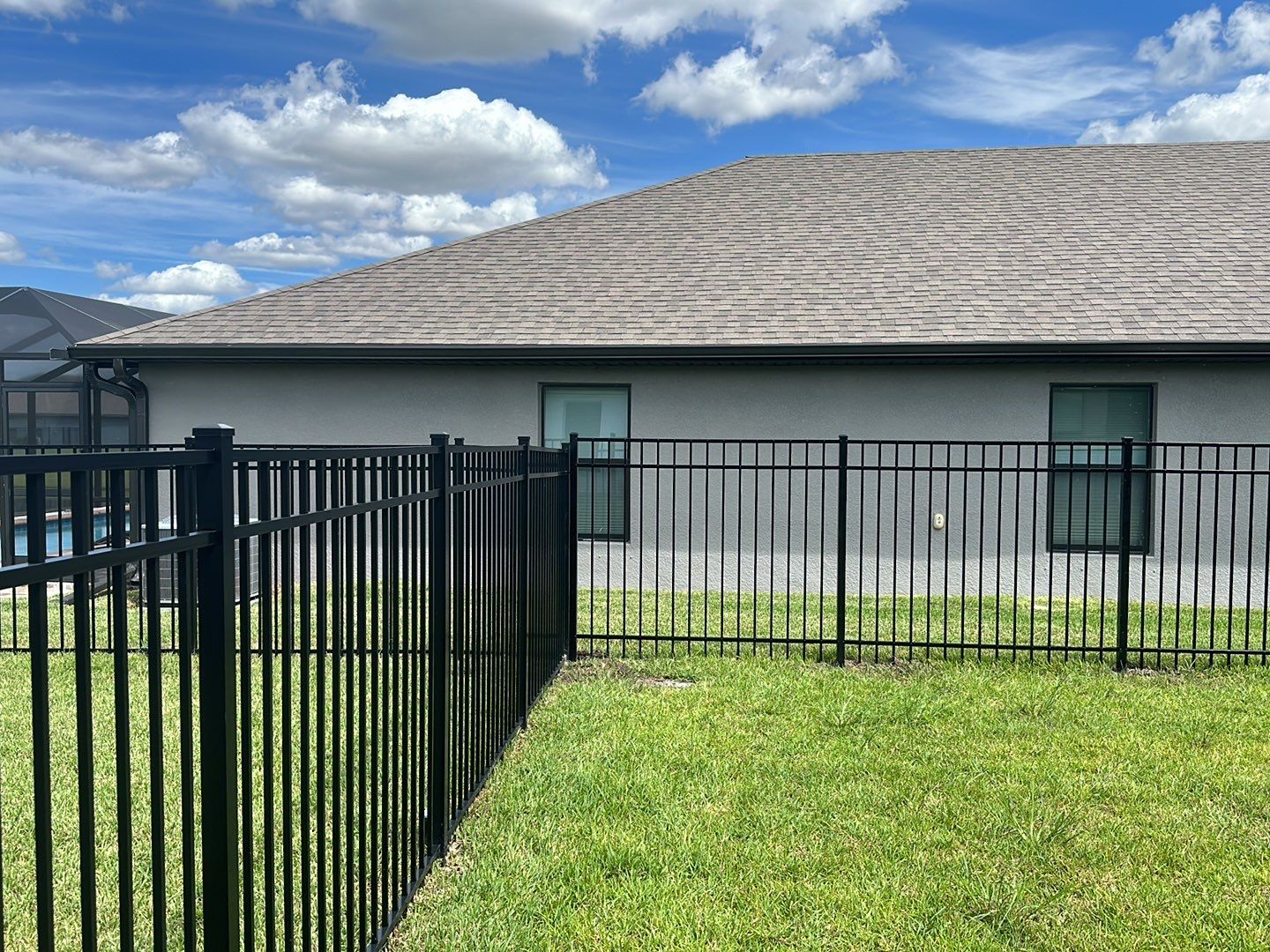 Aluminum Fence Installation using Black 3 Rail Aluminum Fence by Asap fence and gates, LLC