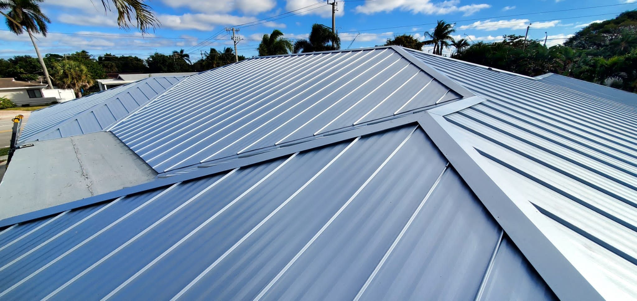 Residential Roofing Installation using 1" Nail strip metal roof by BLUES BROTHERS ROOFING