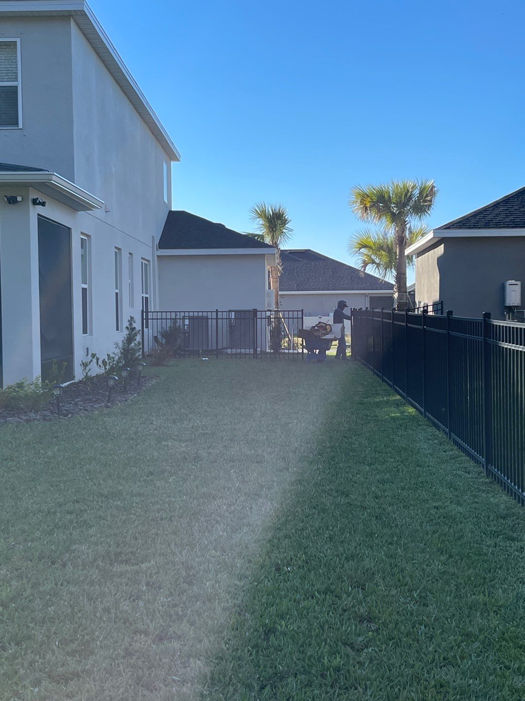 Aluminum Fence Installation using Black 3 Rail Aluminum Fence by Asap fence and gates, LLC