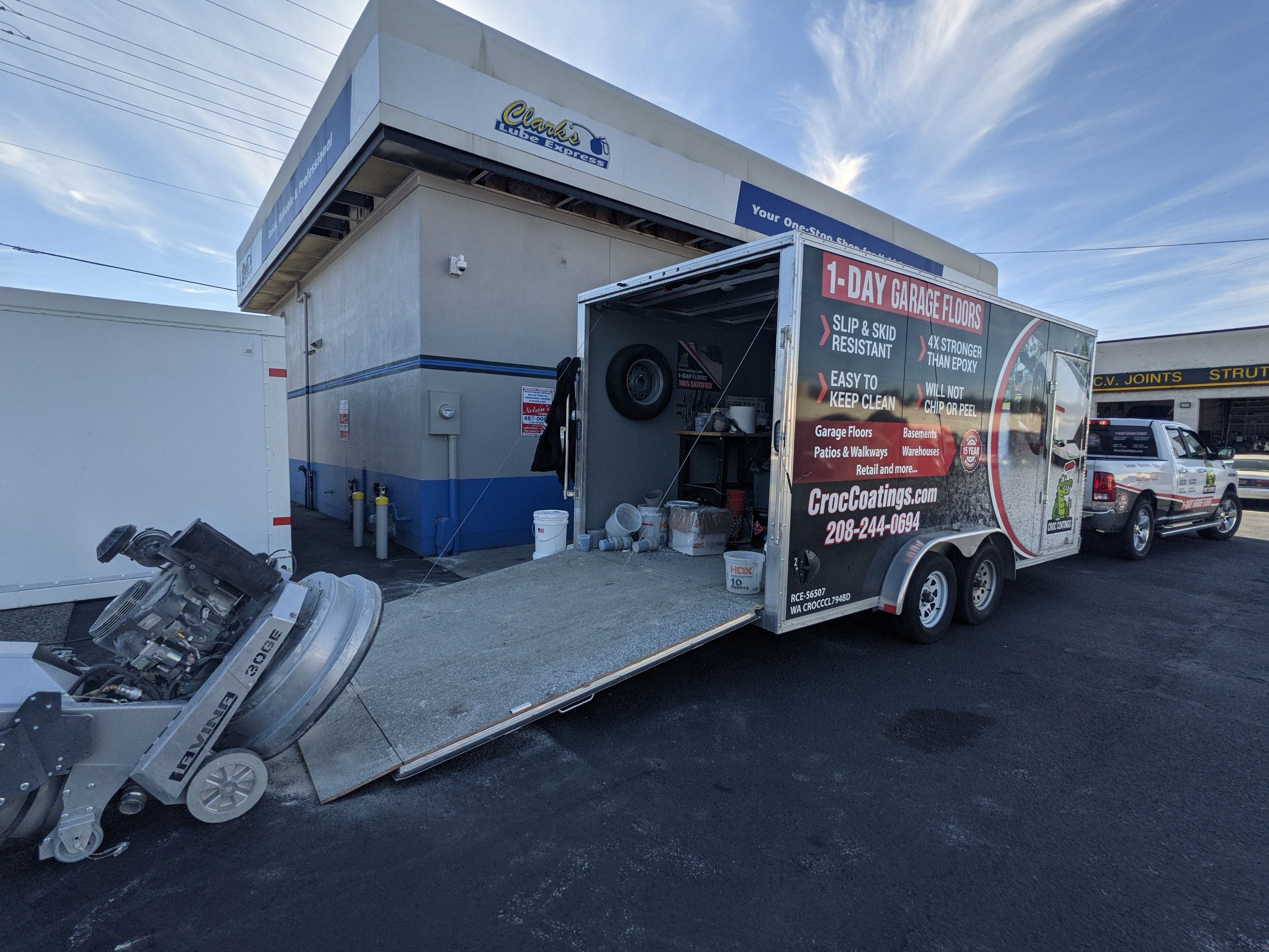 Commercial Floor Transformation using Slate Stone by Croc Coatings, LLC