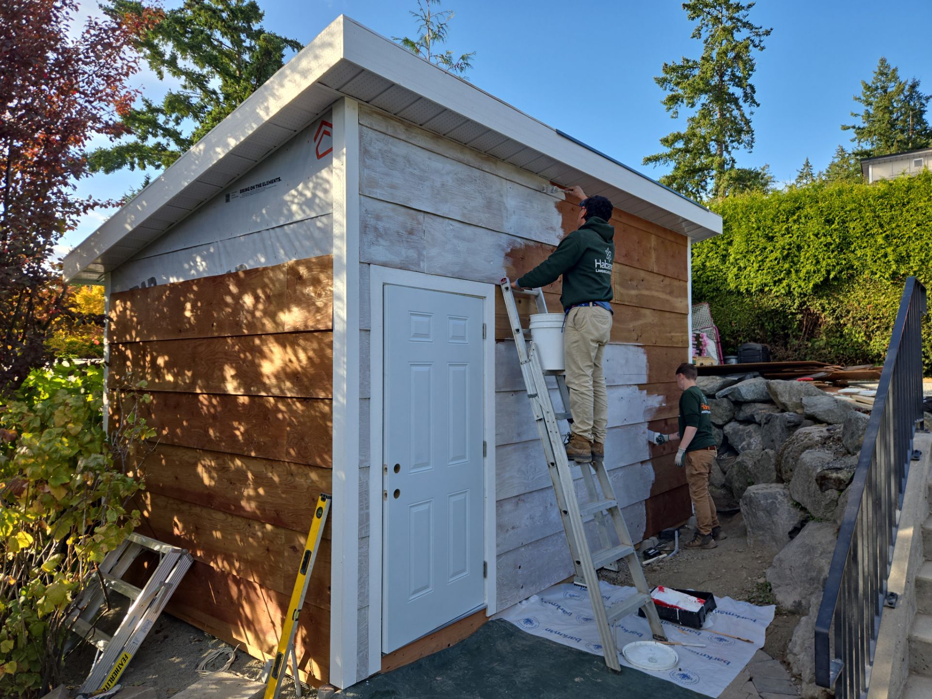 Backyard Transformation — Custom Shed, Paver Patio & Retaining Wall by Habanero Garden and Exterior Care