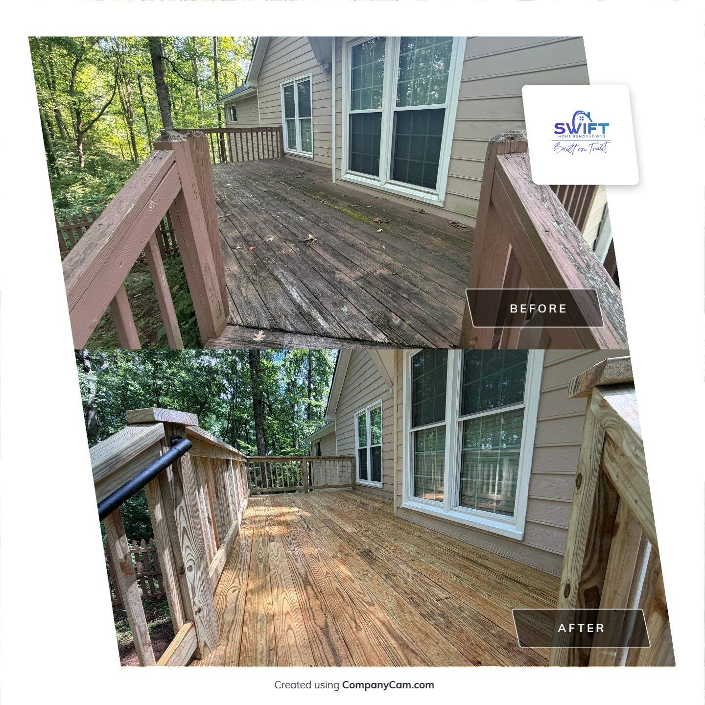 Marietta Deck Replacement with Pressure-Treated Wood and New Stairs by Swift Home Renovations