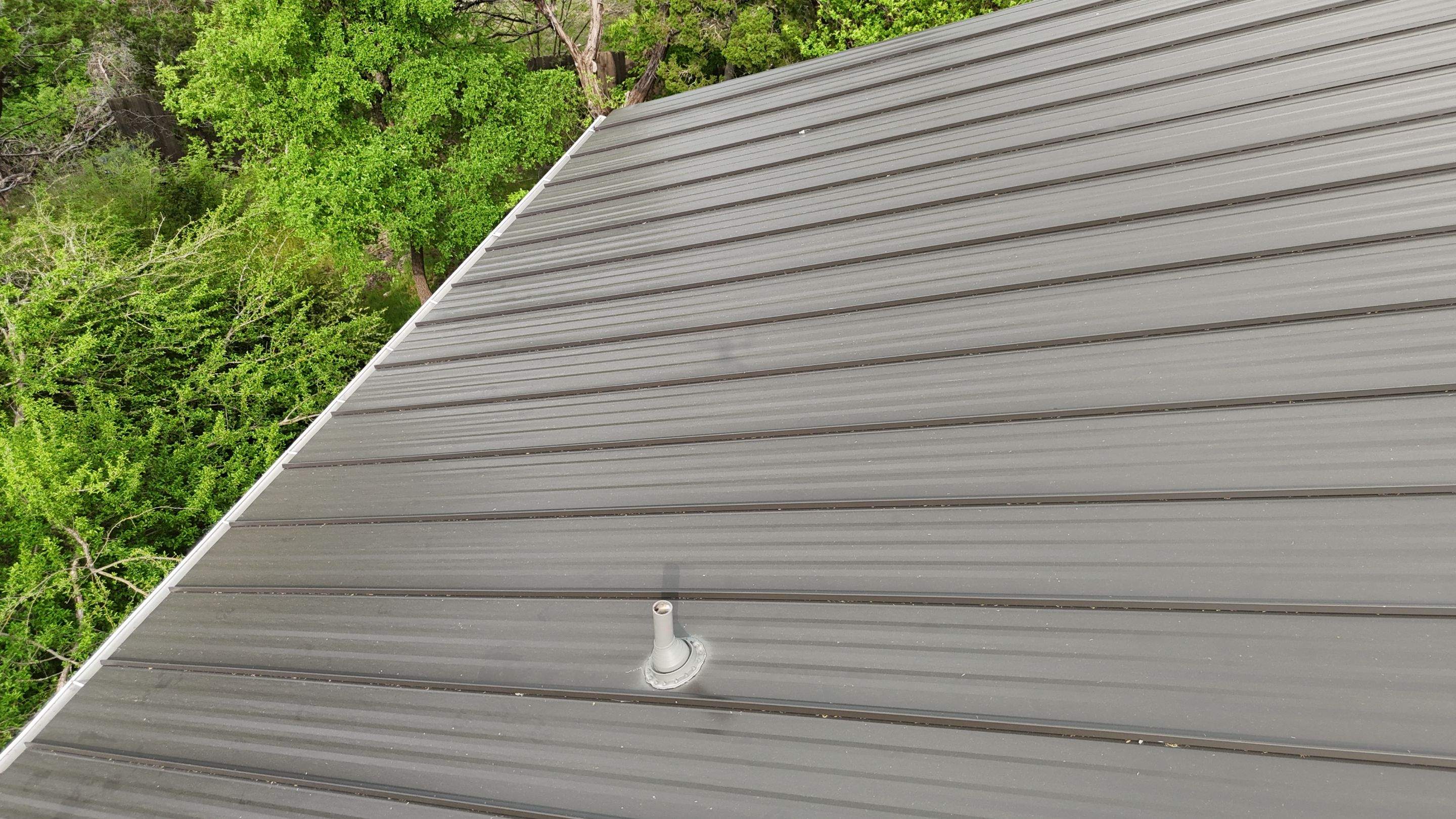 Dark Bronze - L&A Standing Seam with Striations by RoofsOnly.com