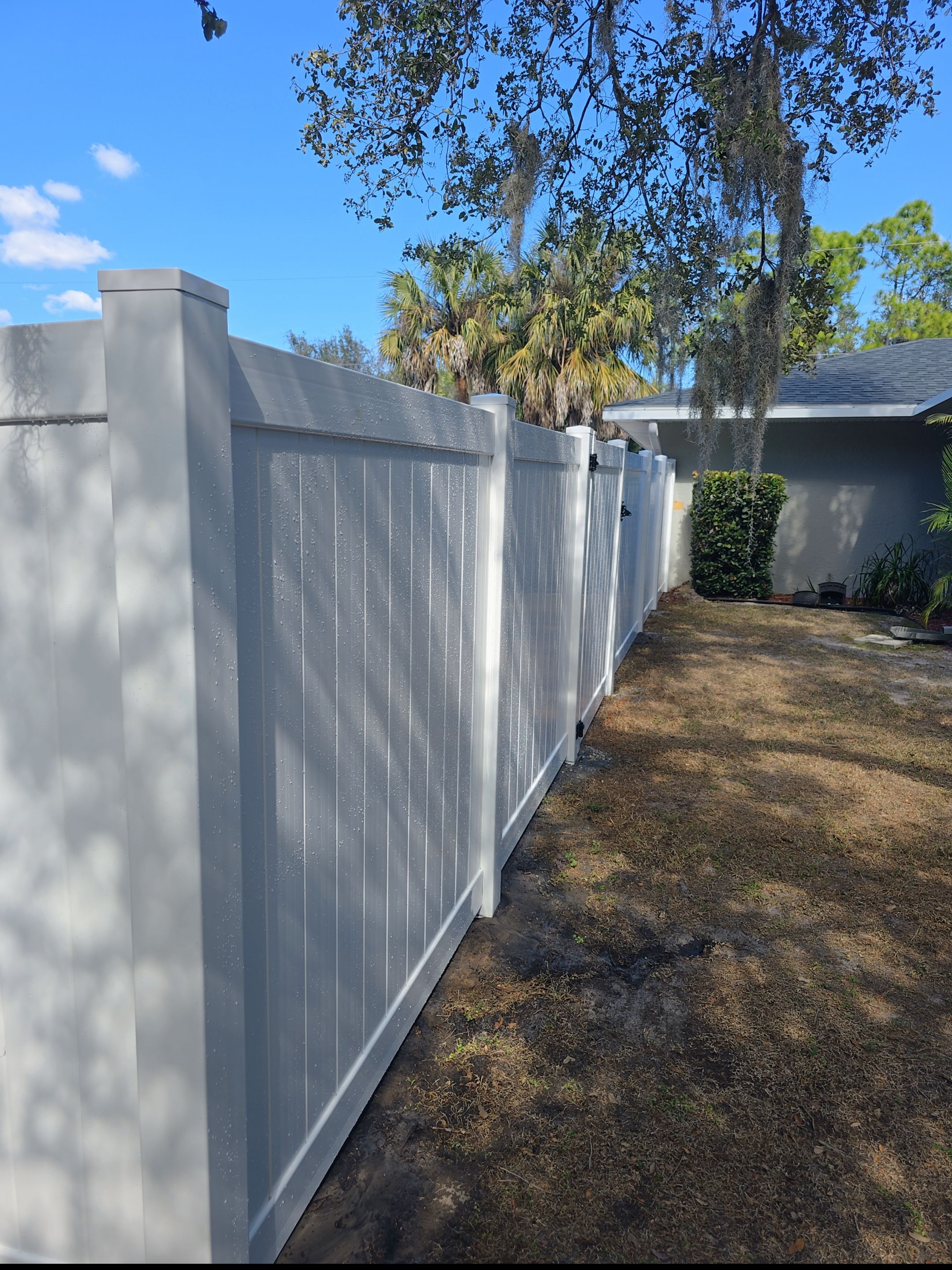 Vinyl Fence with Post Inserts in North Port by True Fence LLC