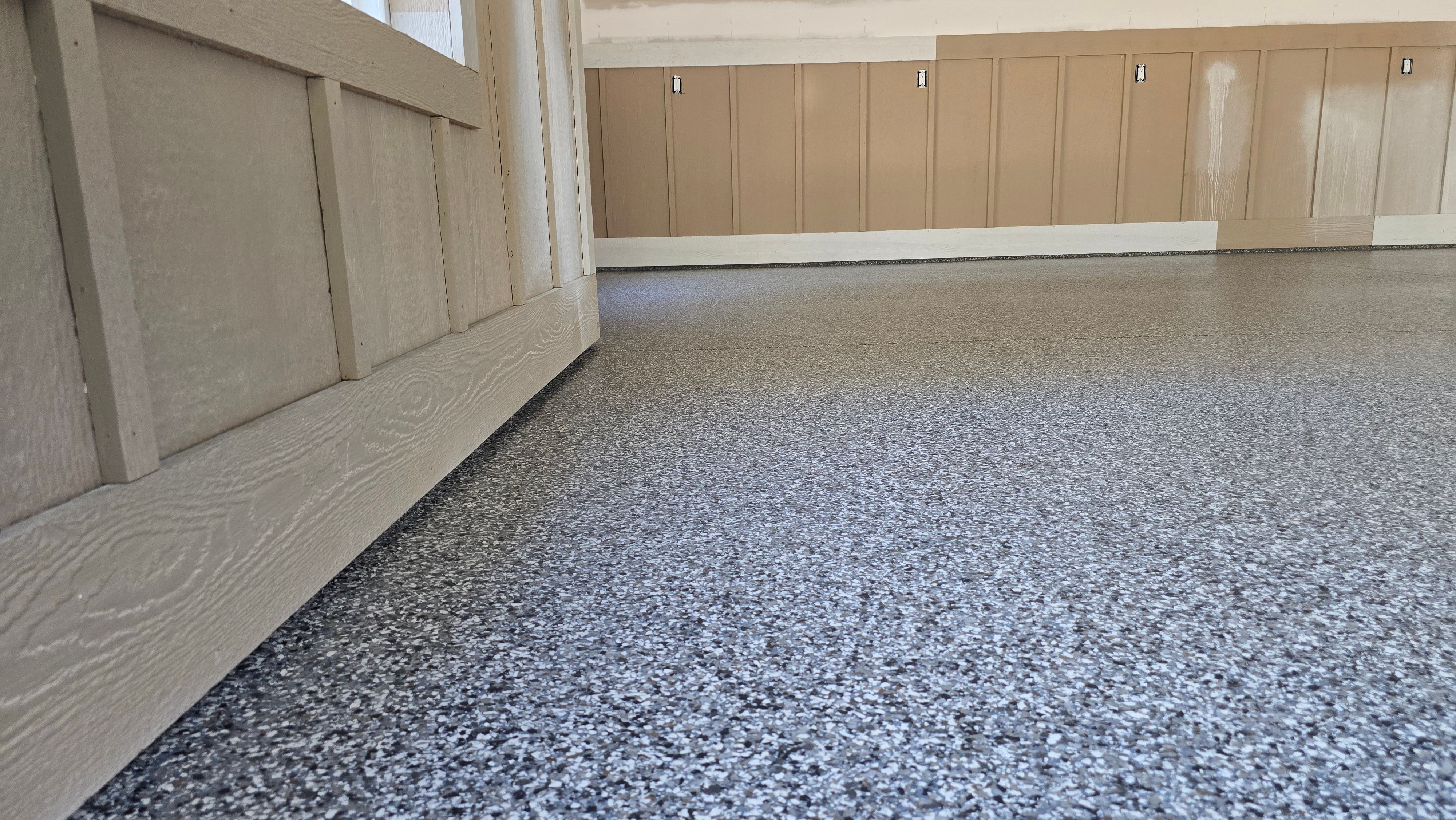 Garage using Mushroom by Elite Floor Solutions