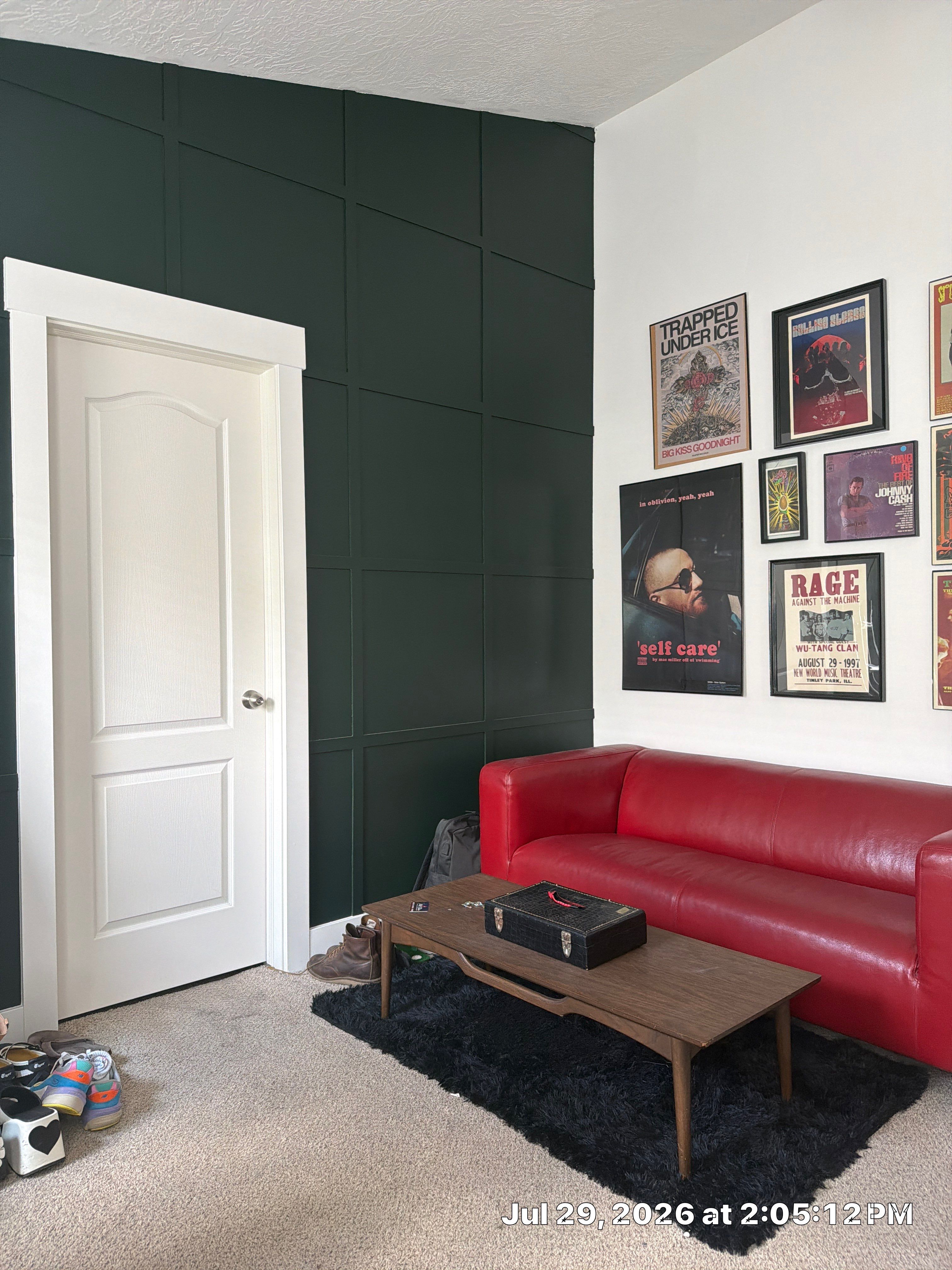 Custom Grid Accent Wall and Door Installation in South Salt Lake by CompanyCam Sales Demo