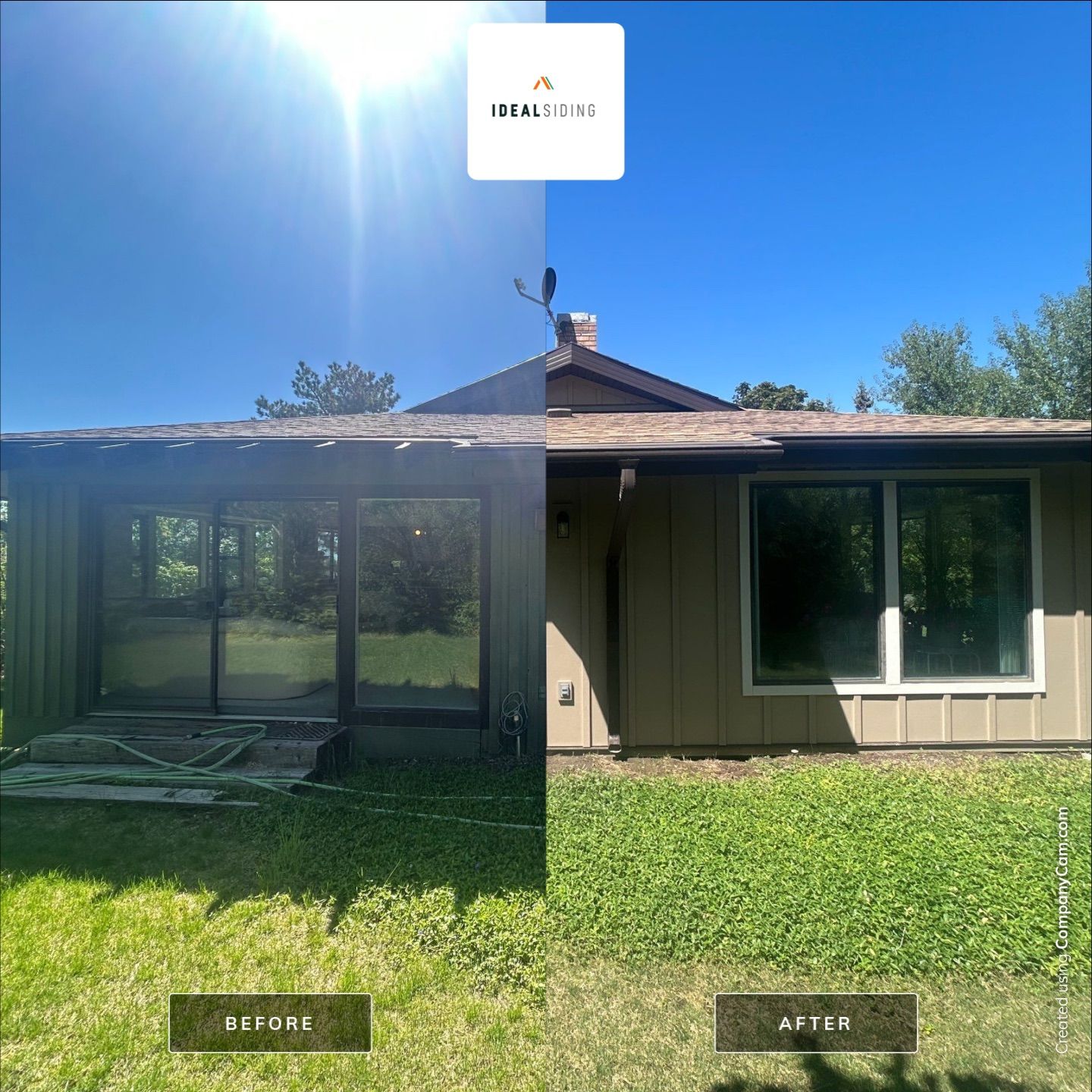 Complete Hardie Colorplus Board and Batten replacement with Custom Soffit Transformation in Sandy by Ideal Siding Utah