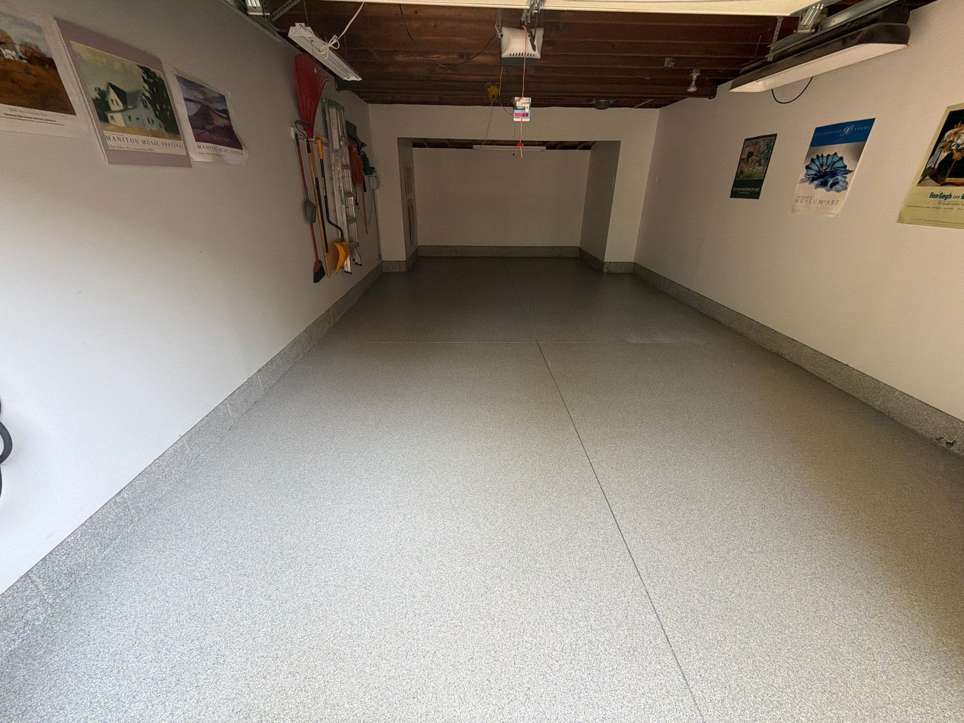 Custom Rocky Ridge Flake Epoxy Floor Installation in Spring Lake by Gordon Painting