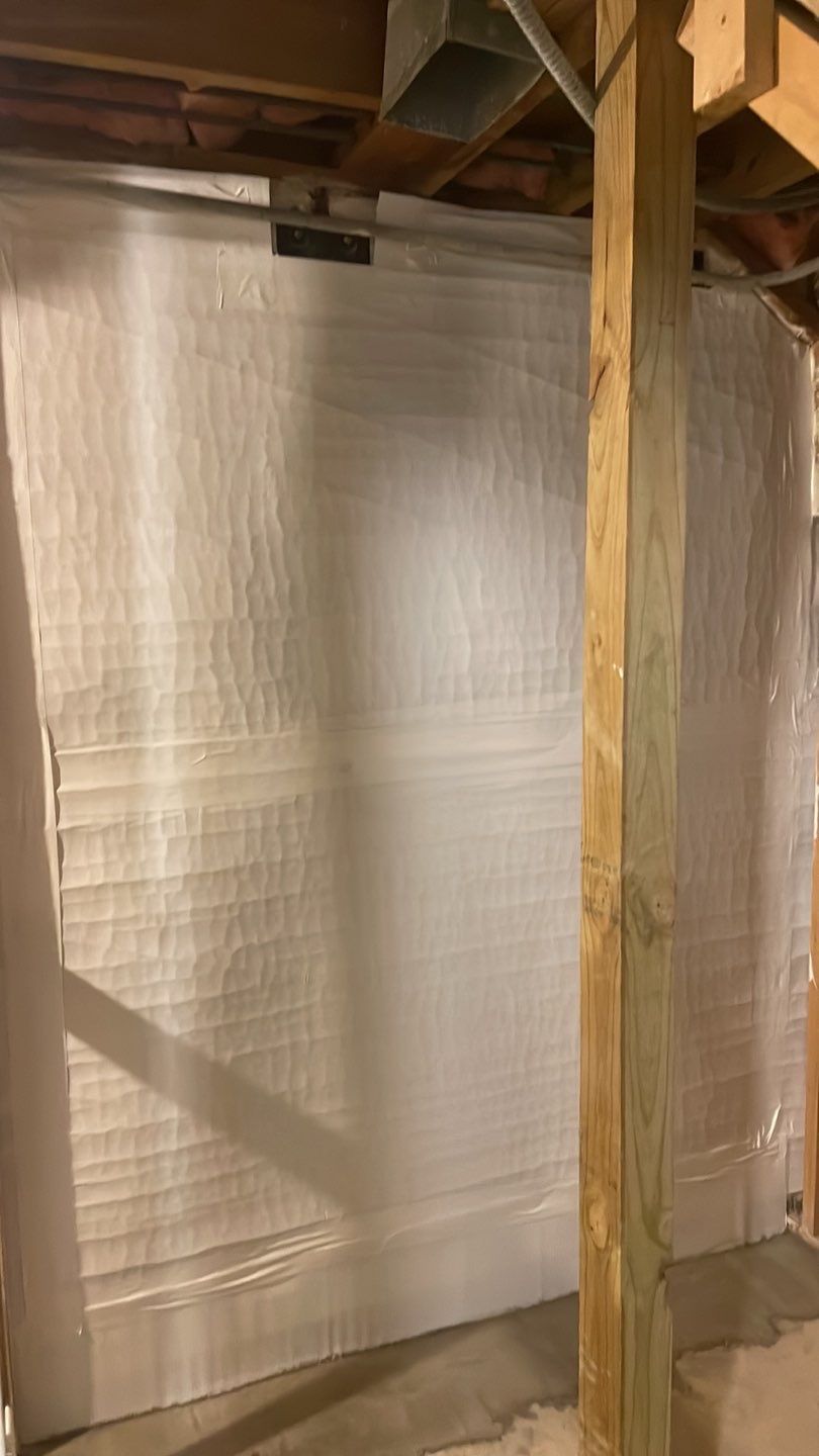 Embedded Fiber Reinforcement and Basement Waterproofing using GrateDrain Waterproofing System by Toledo Basement Repair