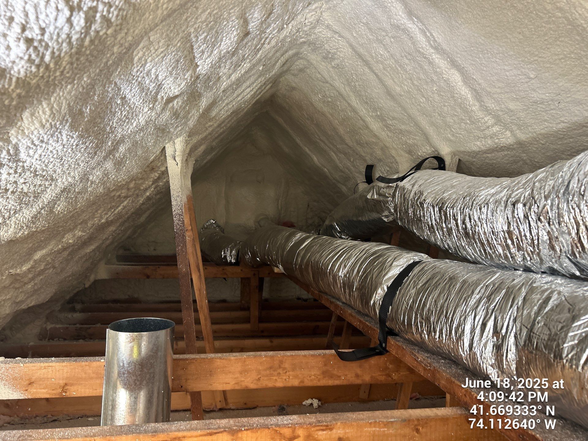 Attic Insulation using Closed Cell Spray Foam by NYS Foam & Energy
