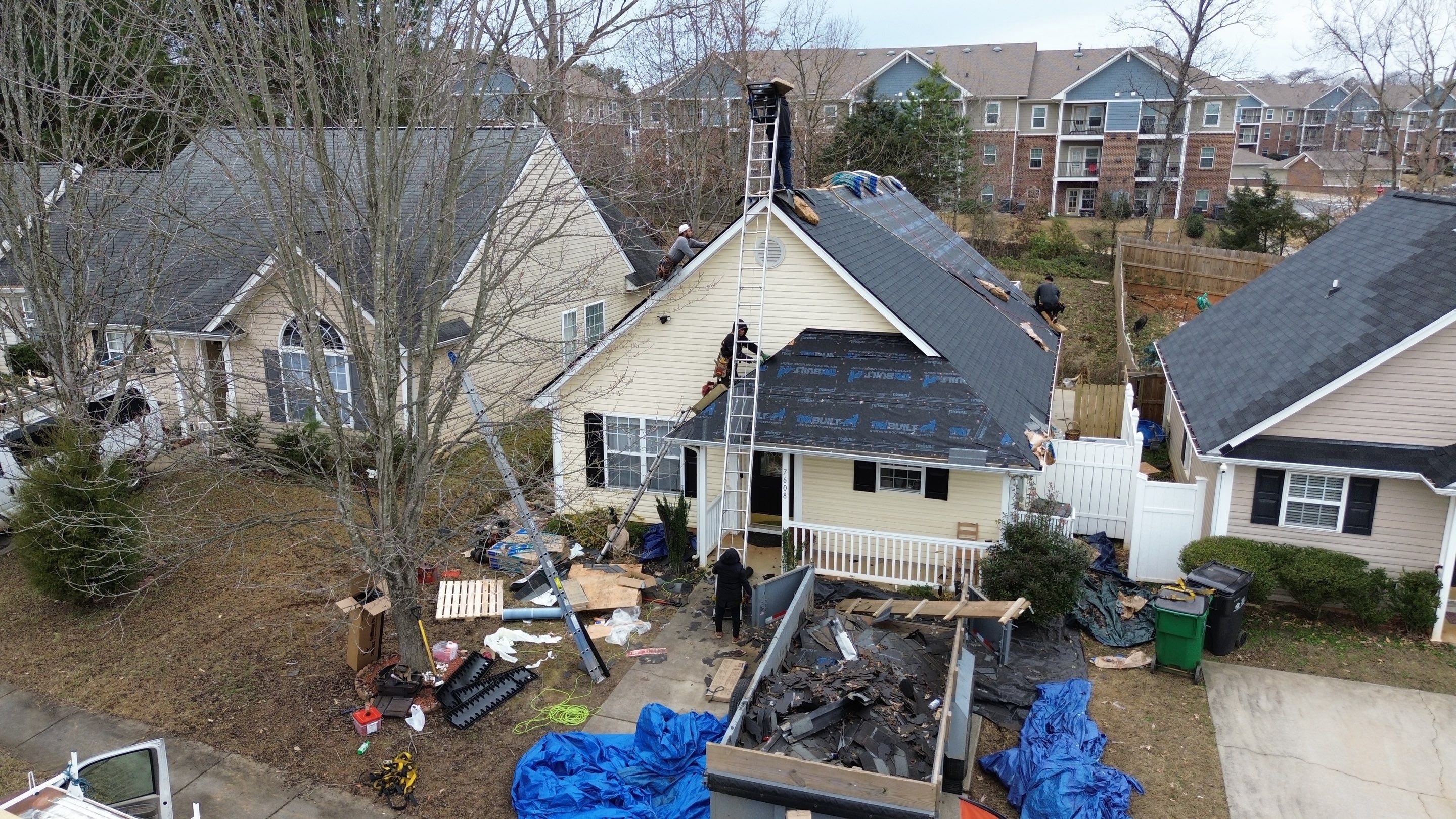 Roof replacement and interior repair by hail and wind damage by Just Brilliant Restoration JBR