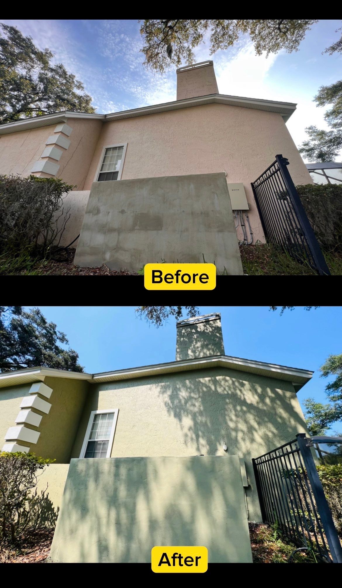 Before and After Stucco Repairs and Exterior Painting Contractors in Jacksonville FL 32225 by A New Leaf Painting, LLC