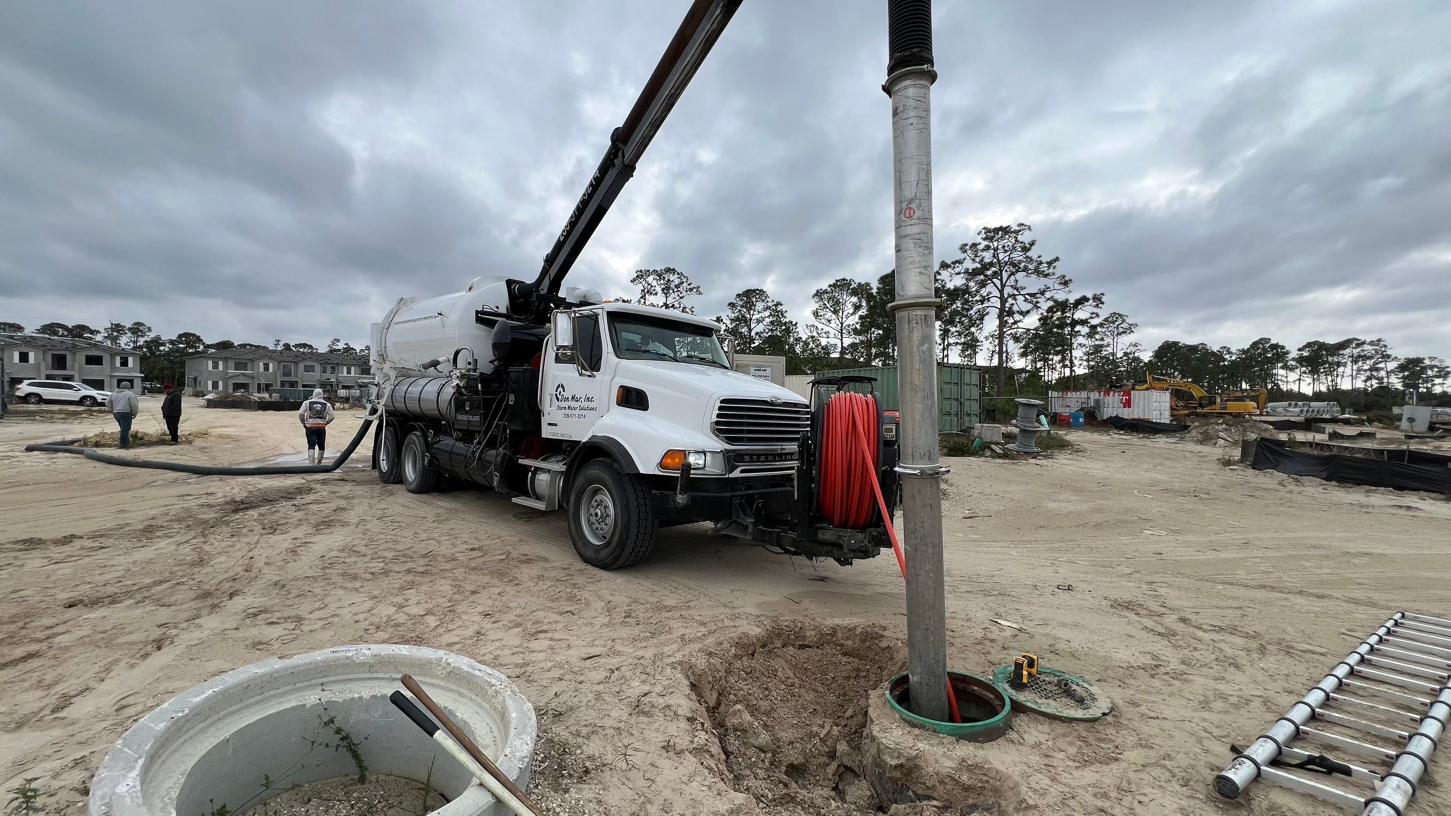 New Residential Construction Community Sewer System Cleaning by APS Power & Water