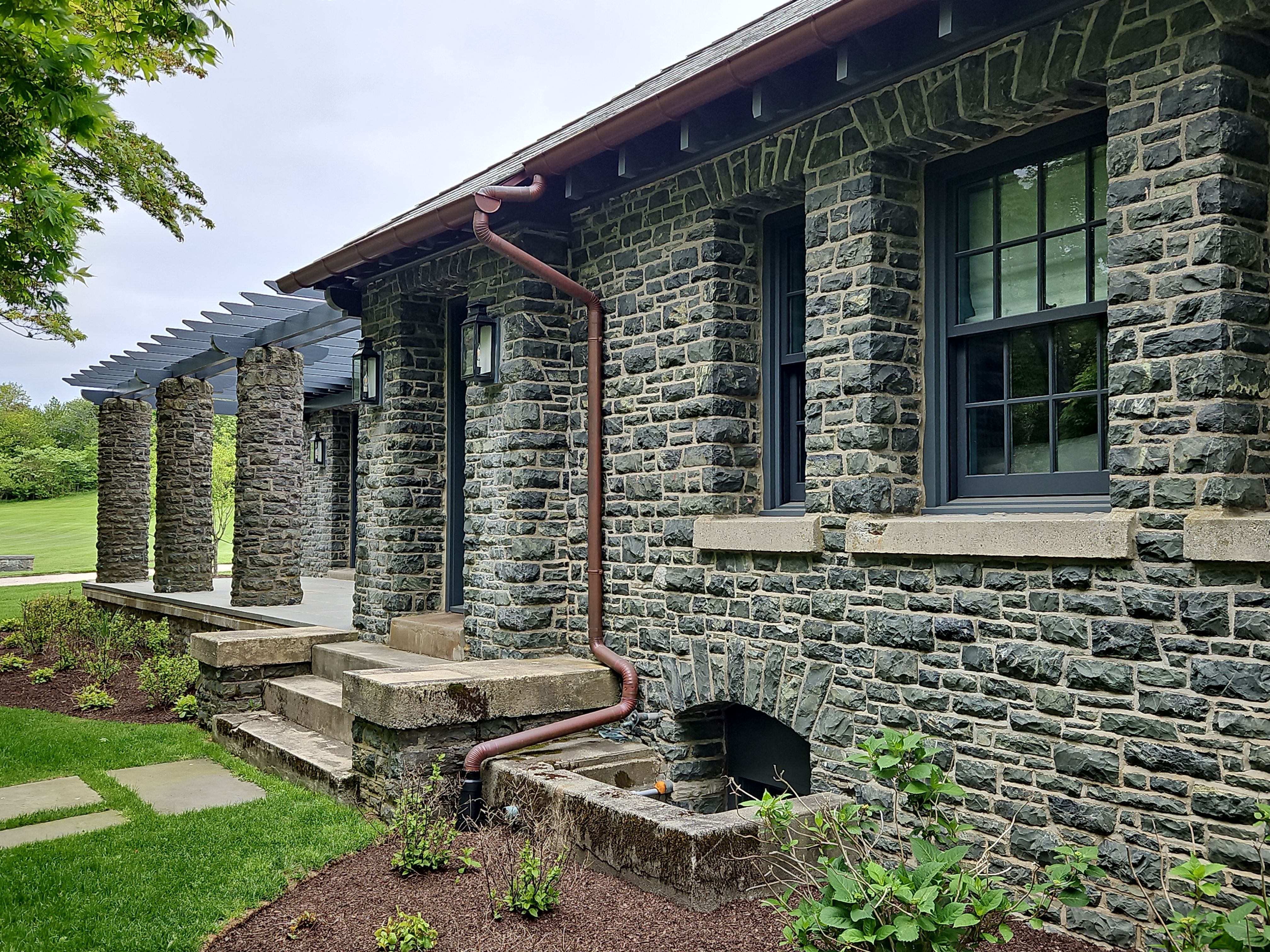 Half Round Copper Gutter Installed on Wedge Buildout in Newport, RI by Gutter Pro Enterprises