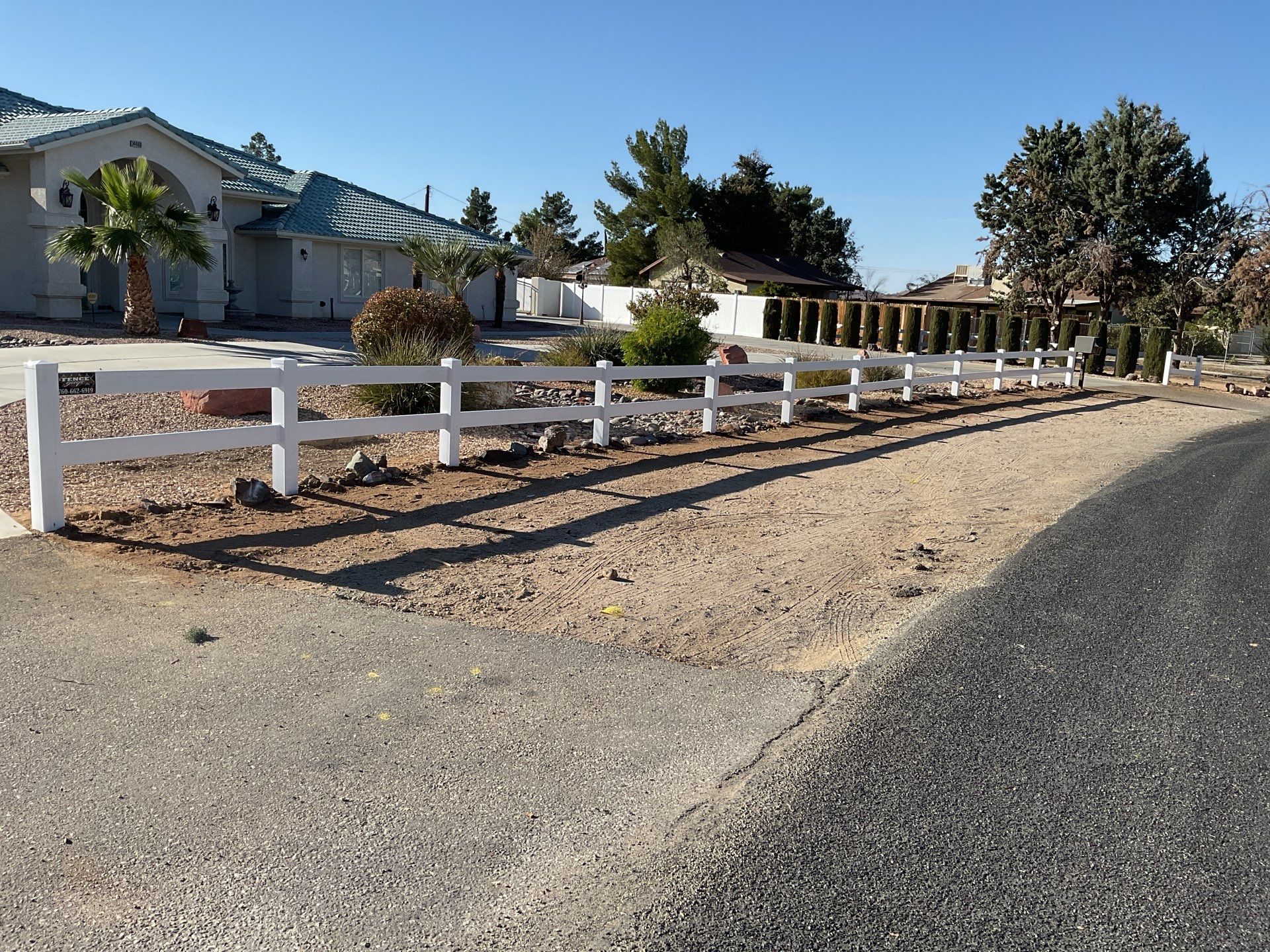 Fence Installation using Ranch Style Vinyl by Fence Guys Inc. 