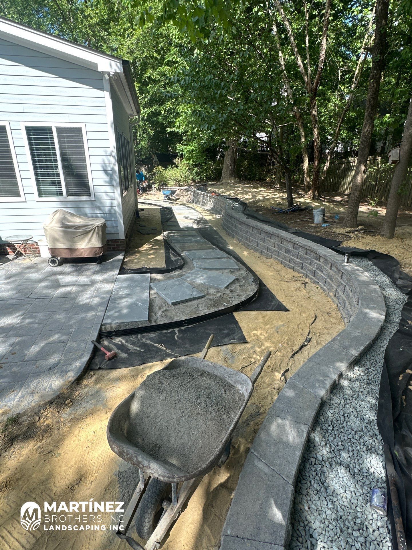 Sod installation and hardscaping in Cary by Martinez Brother’s Nc Landscaping Inc