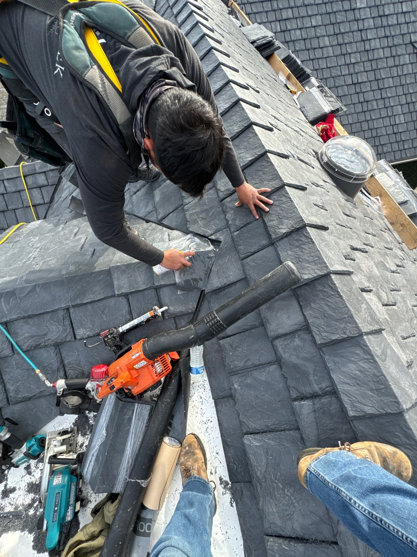 Residential Roofing Installation using Slate by Acker Roofing