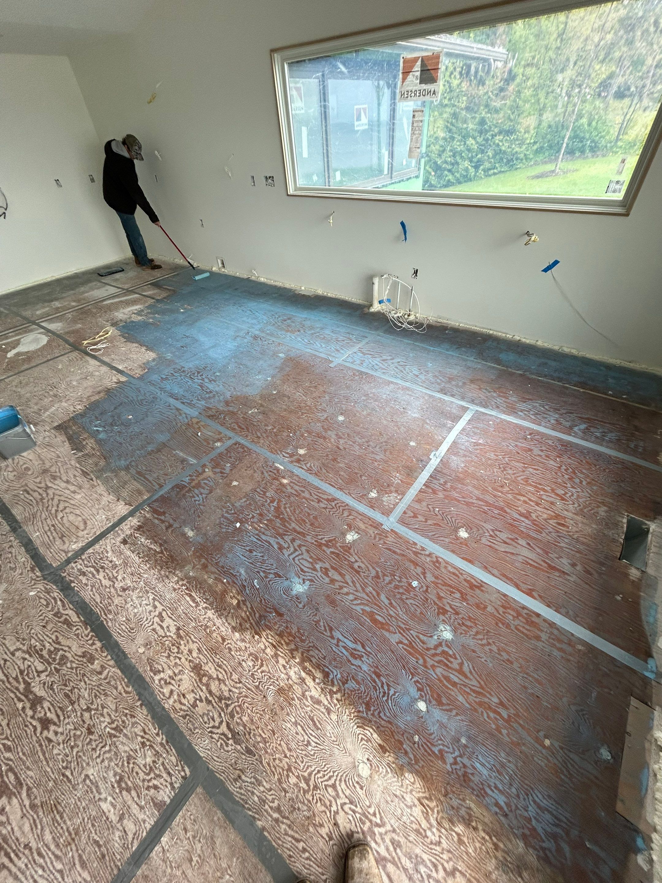 This project has it all!!!! Custom Flooring, Leveling Service, Custom Stair parts and pieces, risers, blue pad cover - all inclusive service from RTB! by RTBaldwin Hardwood Floors
