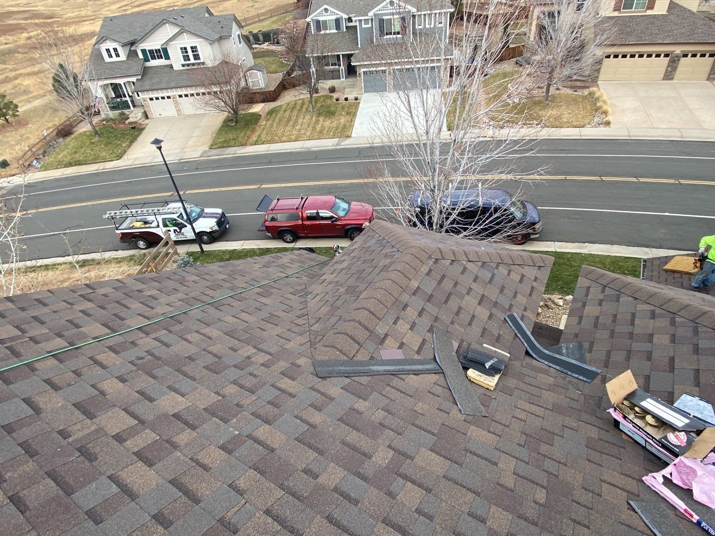 Residential Roofing Installation using Owens Corning TruDefinition Duration STORM - Teak by A to Z Roofing