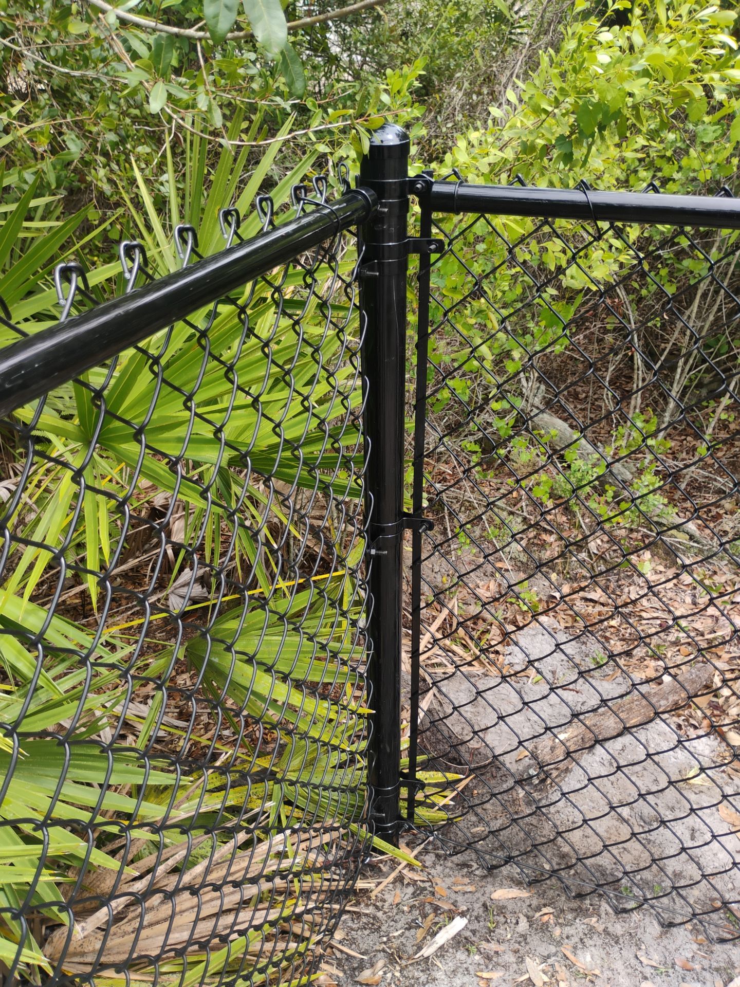 Residential Black Chain-Link Fence Installation in North Port by True Fence LLC