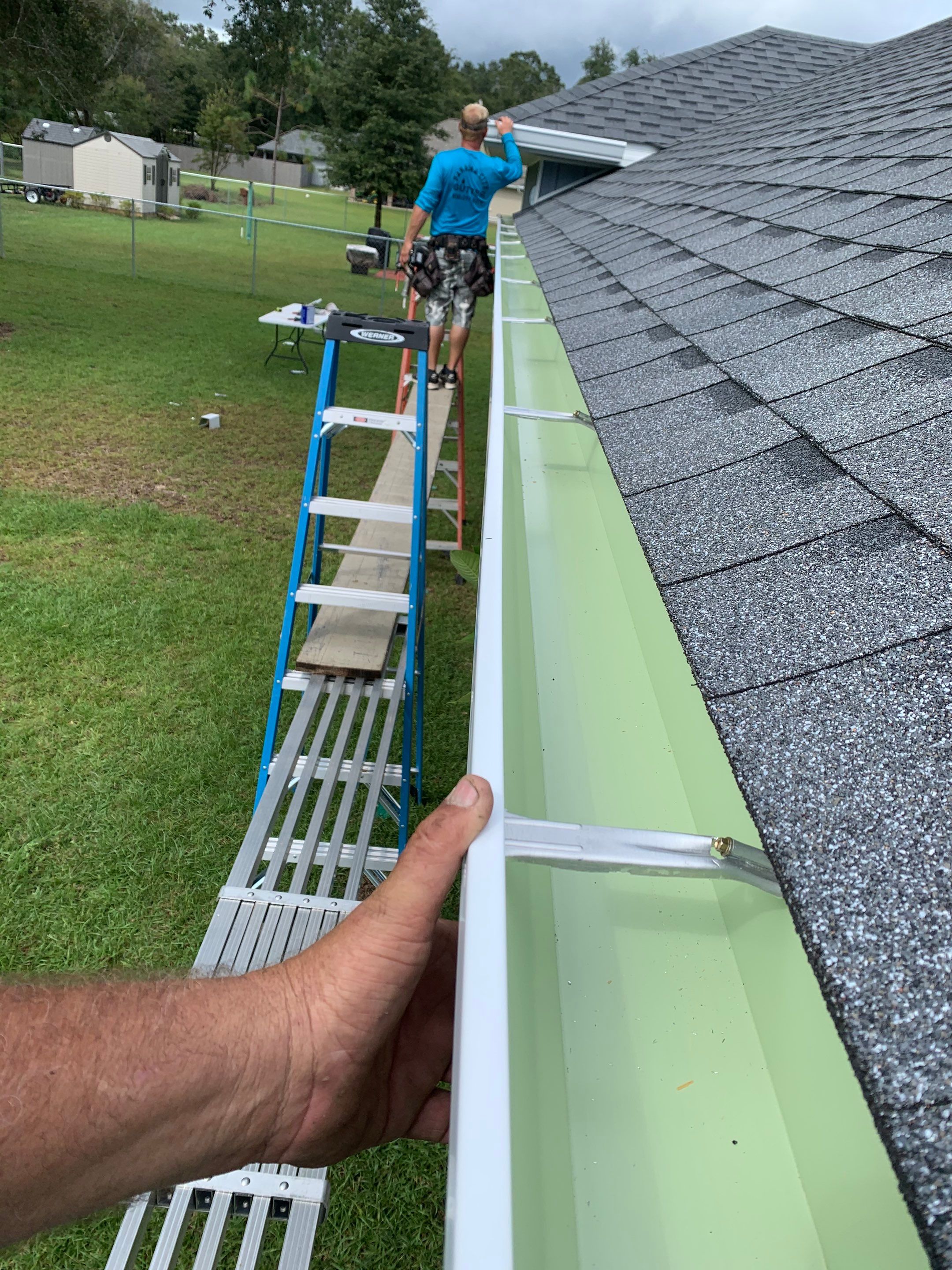 K-Style Seamless Gutter Installation using 6 Inch Seamless Gutters in Milton FL by Gutter Professors
