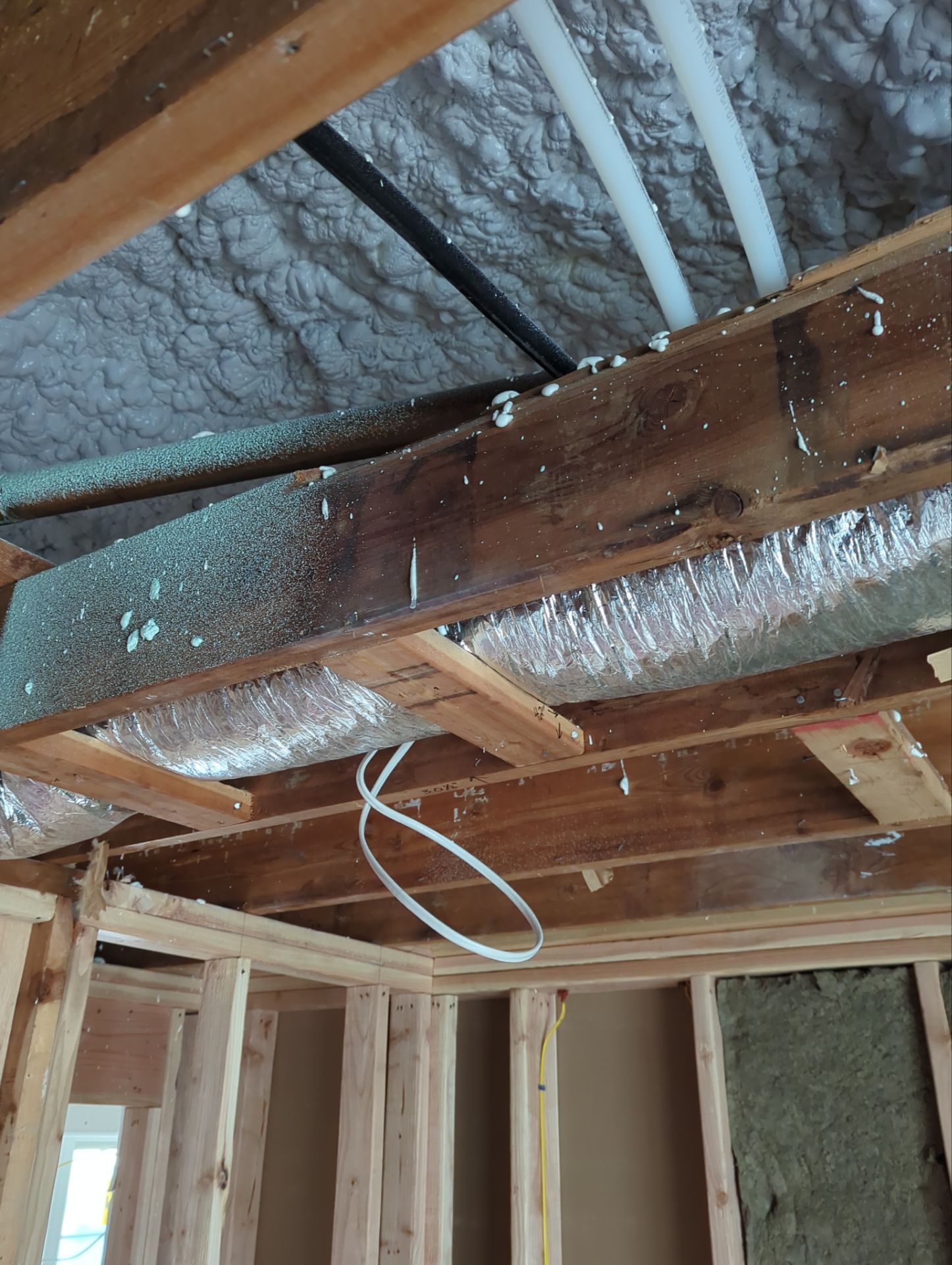 Basement Exterior Walls using Closed Cell Spray Foam by NYS Foam & Energy