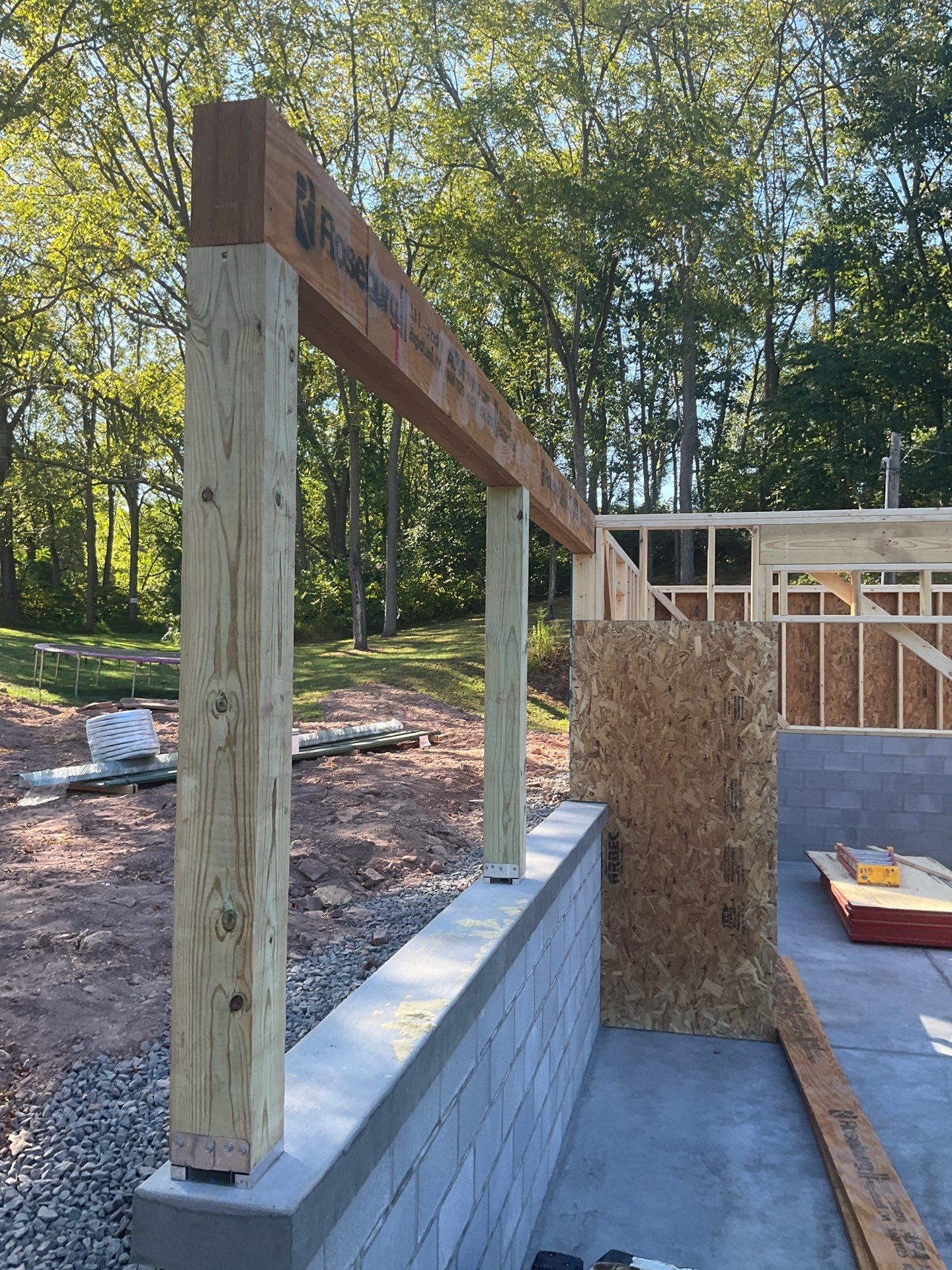 Detached Garage Construction with Vinyl Siding and Metal Roof by Esh Builders