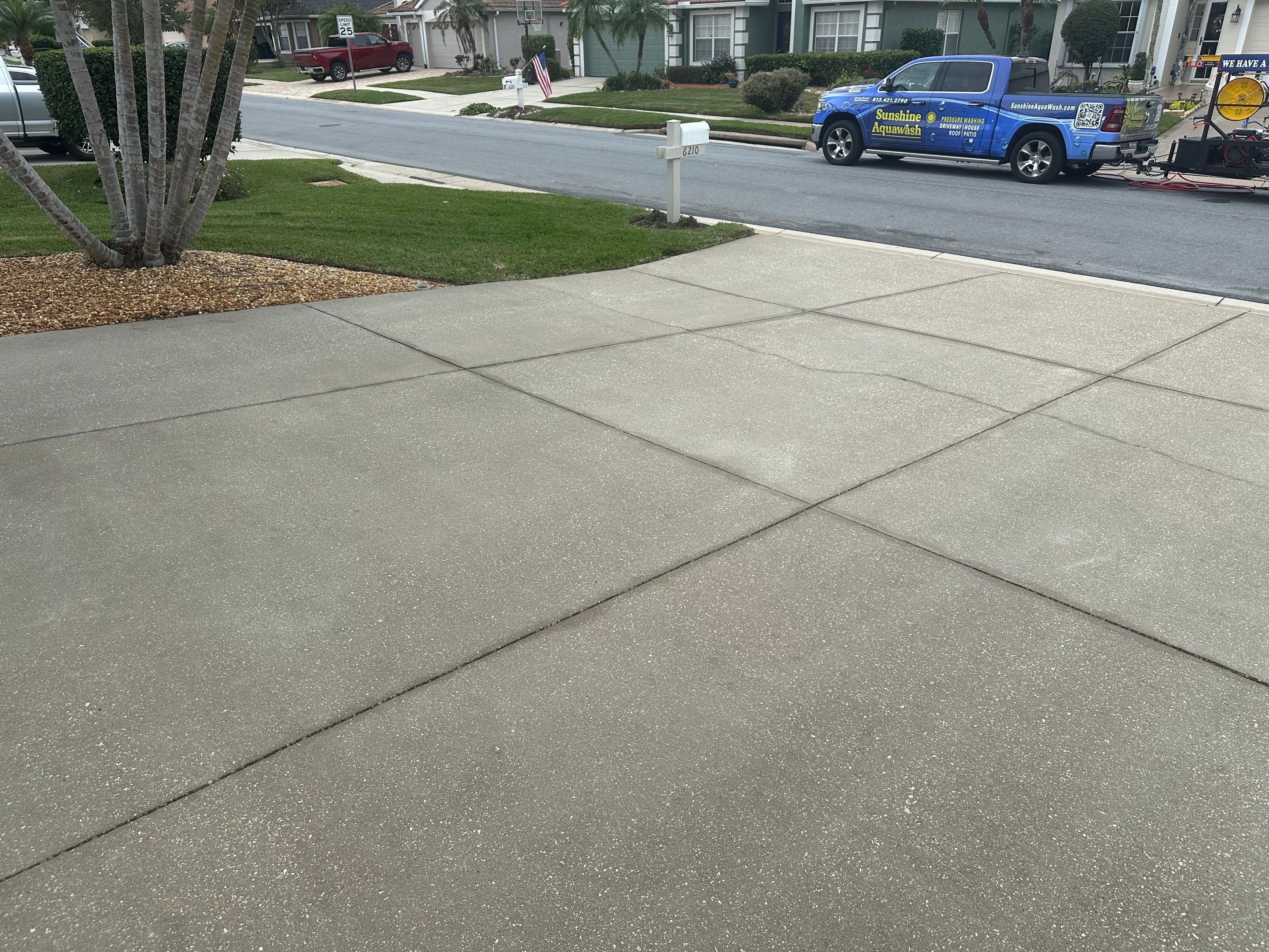 Concrete Driveway, Entryway & Street Curbing Cleaning in Fairways at Imperial Lakes, Palmetto, FL | Sunshine AquaWash by Sunshine AquaWash