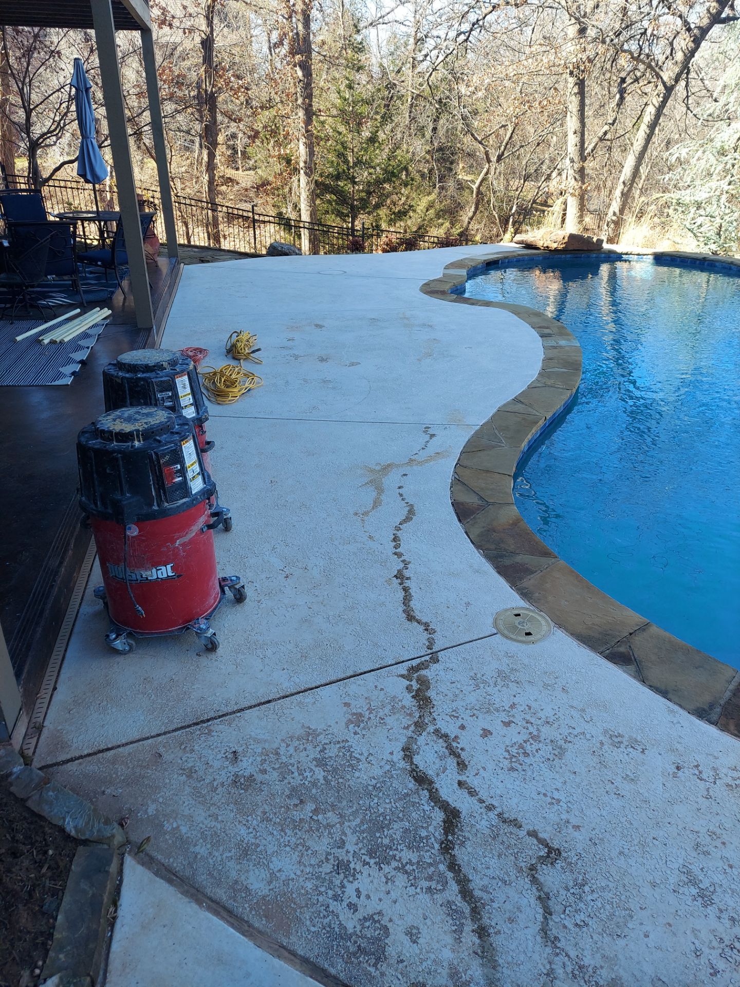 Pool Deck Install with Pebble Beach by Copperhead Coatings